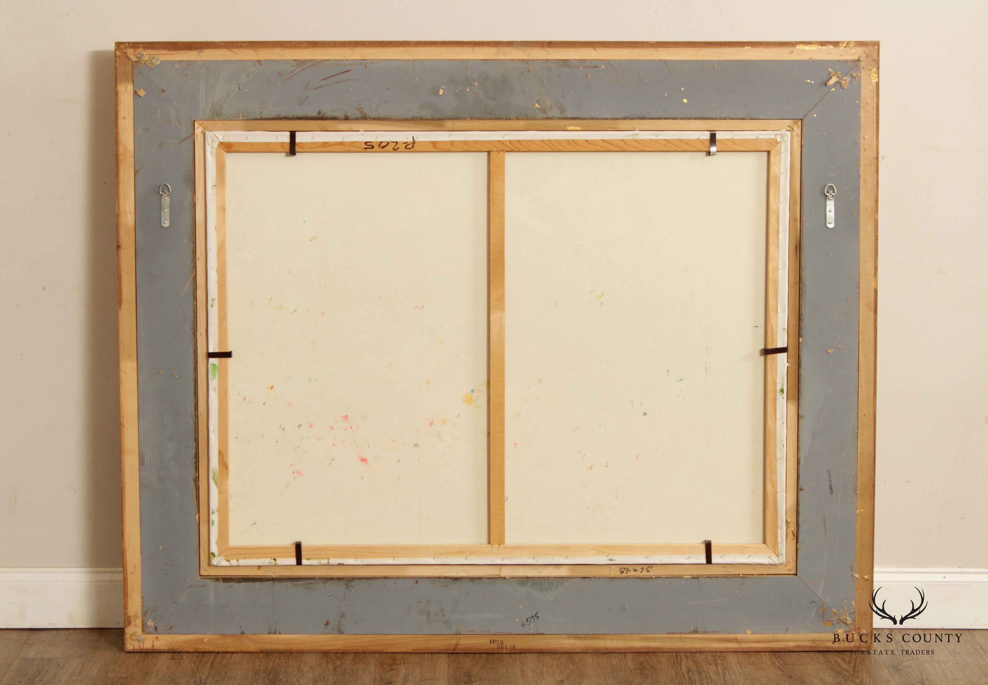 Vintage Impressionist Garden Landscape Original Oil Painting, Signed Thomas