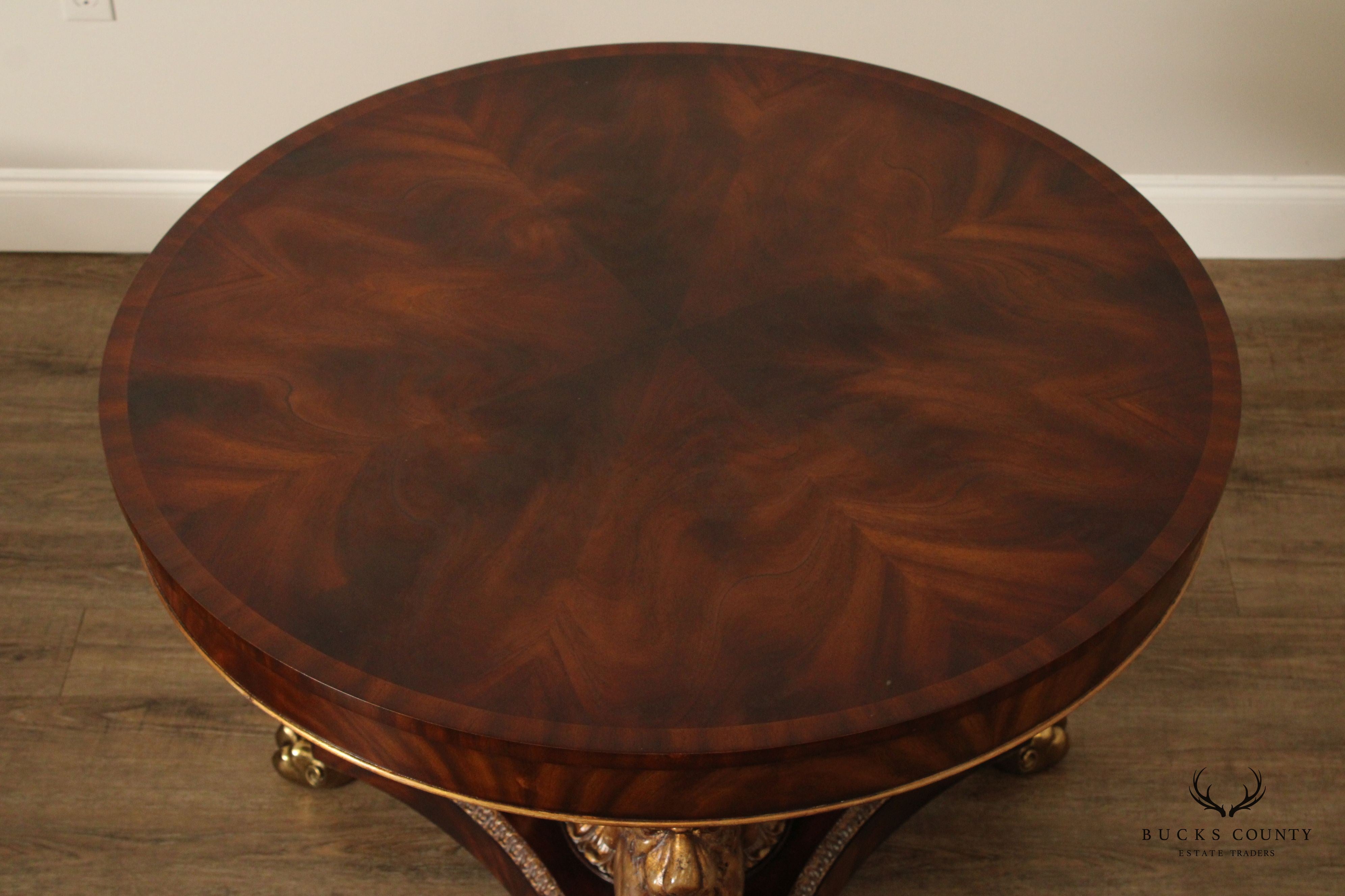 Maitland Smith French Empire Style Partial Gilt Mahogany Center Table