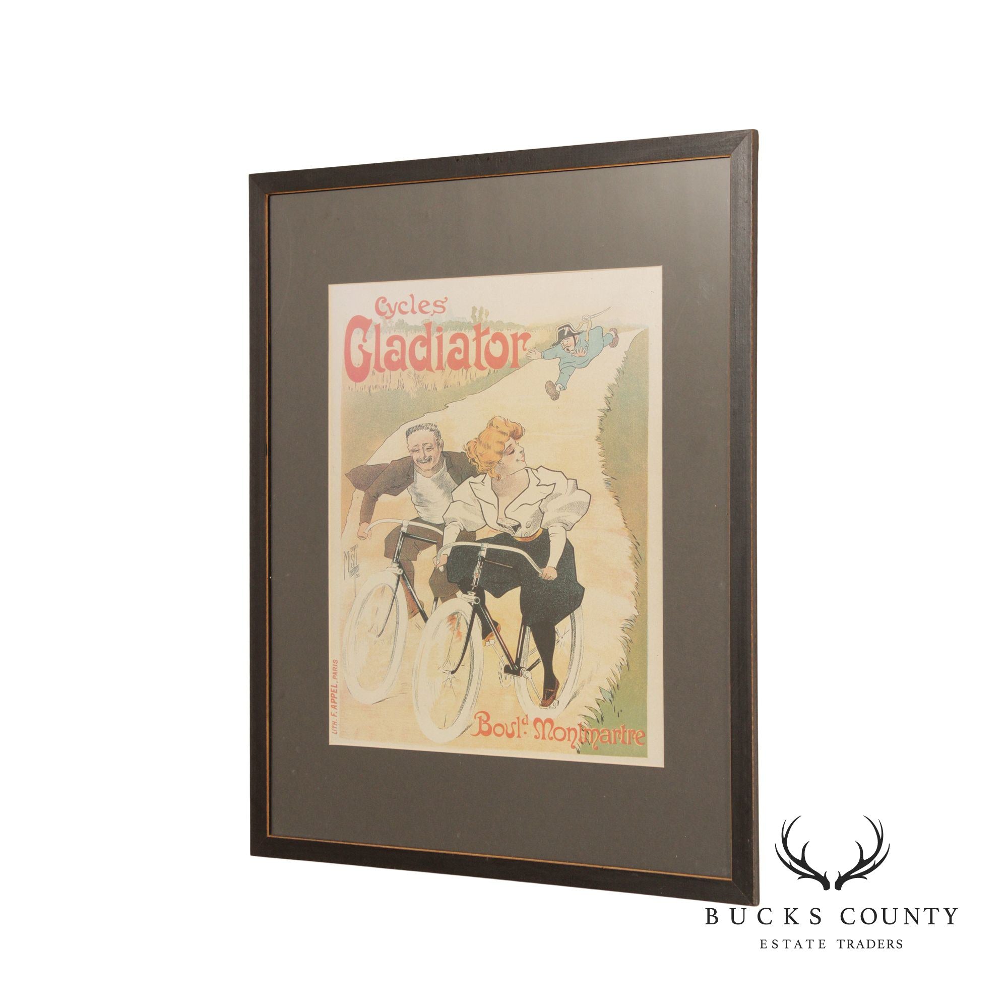 Vintage 'Cycles Gladiator Boul. Montmartre' Poster Print, After Ferdinand Misti-Mifliez