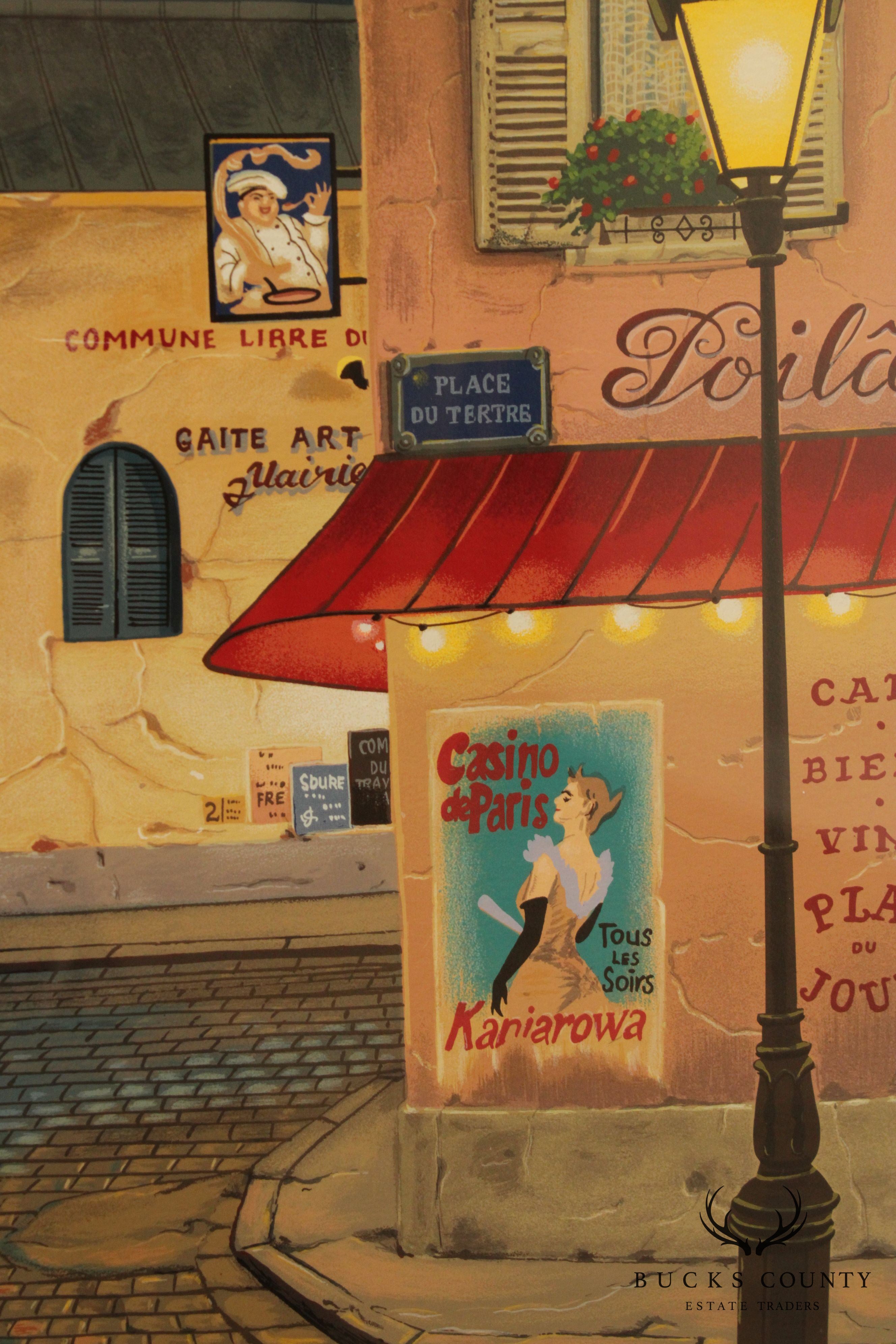 Liudimila Kondakova 'Place Du Tertre', Custom Framed Serigraph