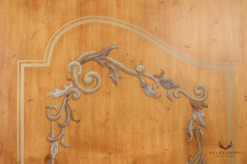 Edwardian Style Paint Decorated Four-Panel Folding Screen