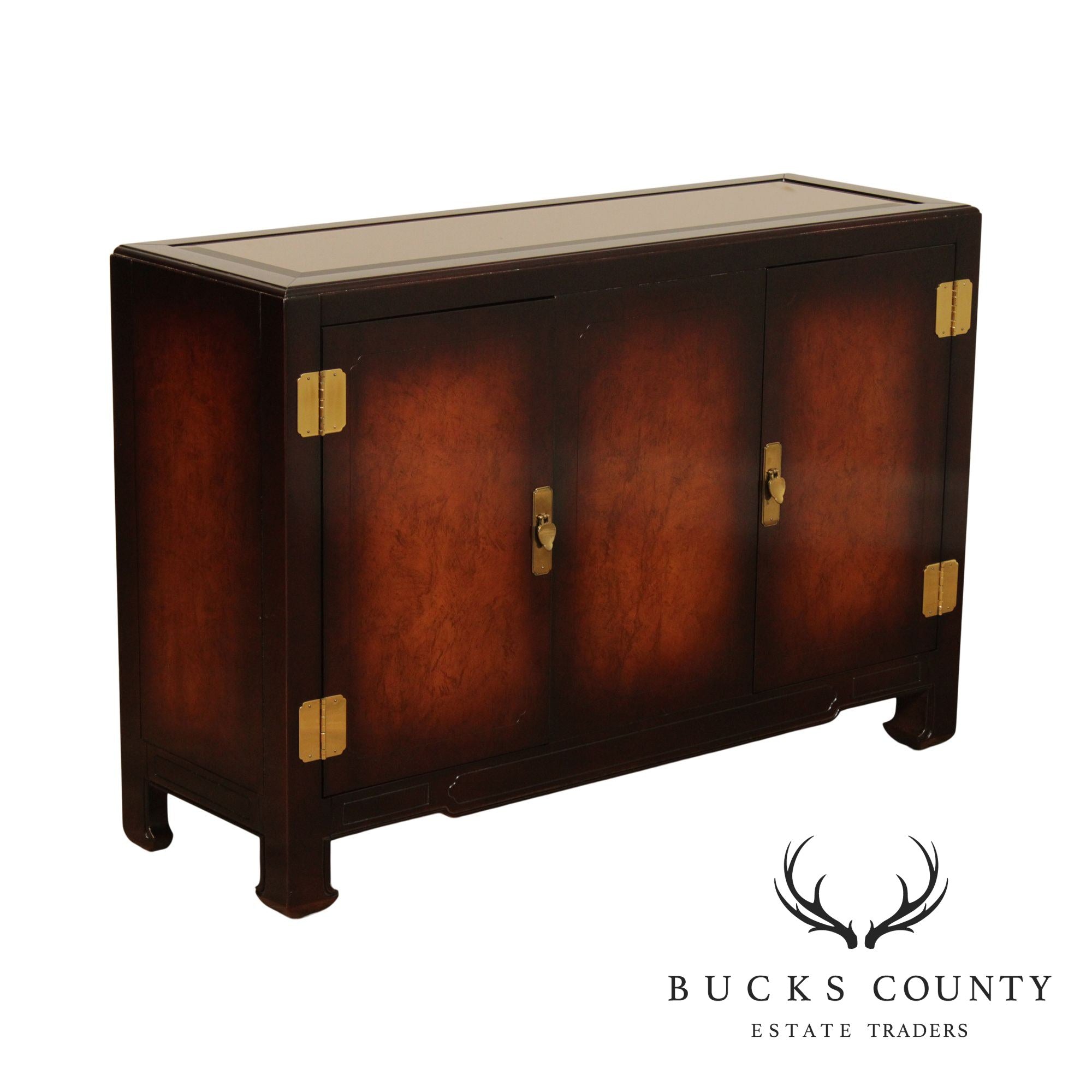 American of Martinsville Mid Century Modern Asian Style Burl Wood Sideboard