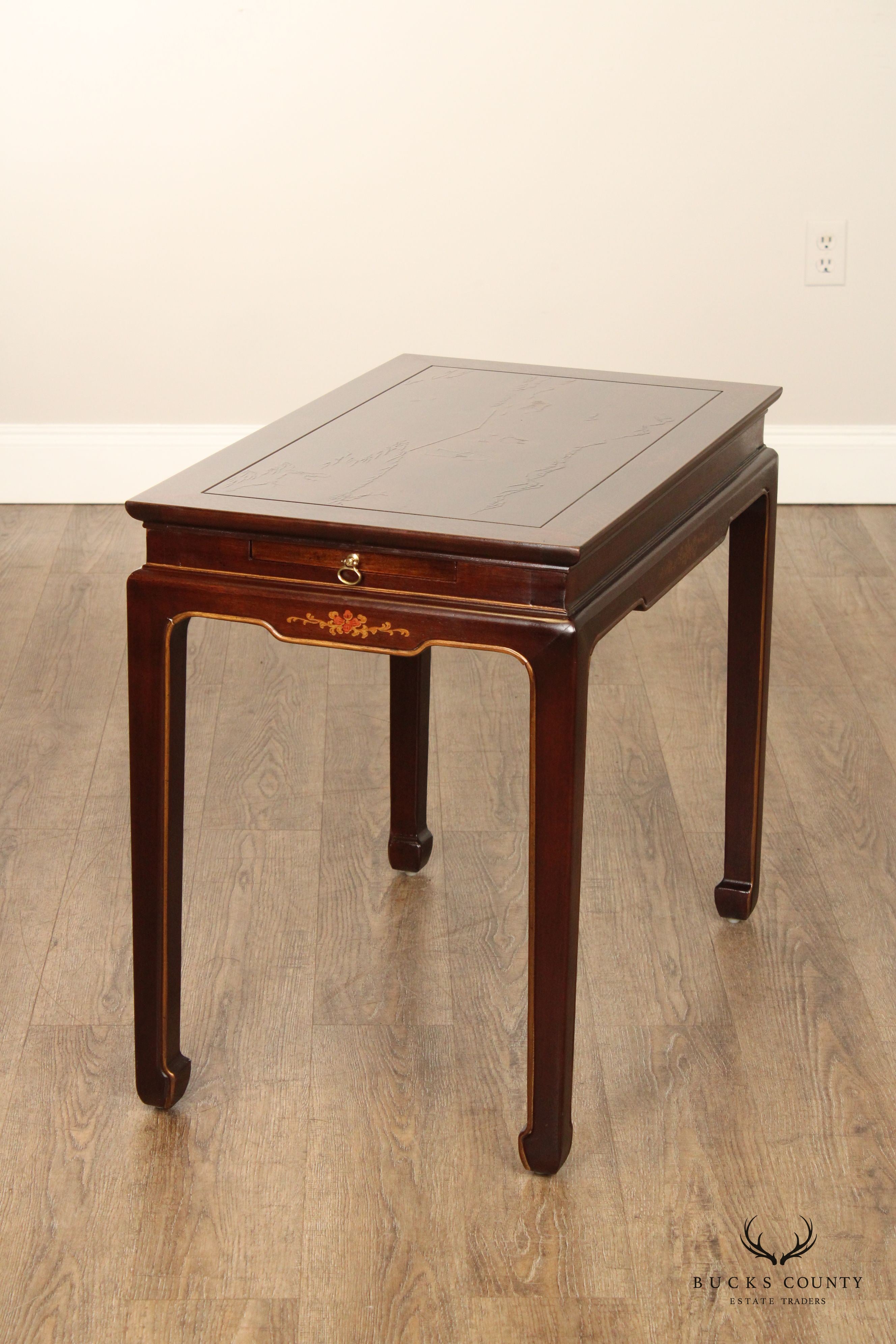Henredon Chinoiserie Decorated Mahogany Side Table
