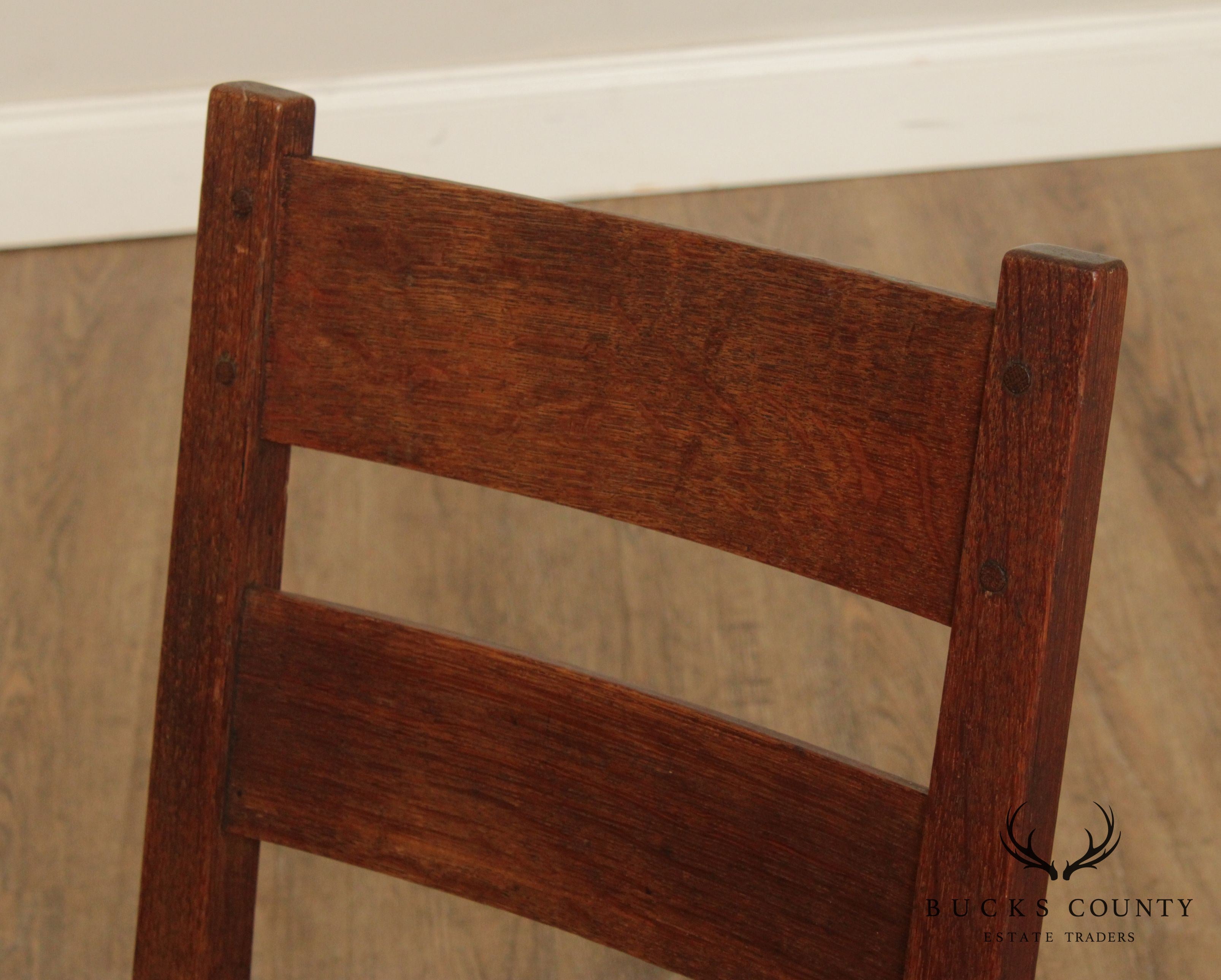 Gustav Stickley Antique Mission Oak Rush Seat Nursing Rocker