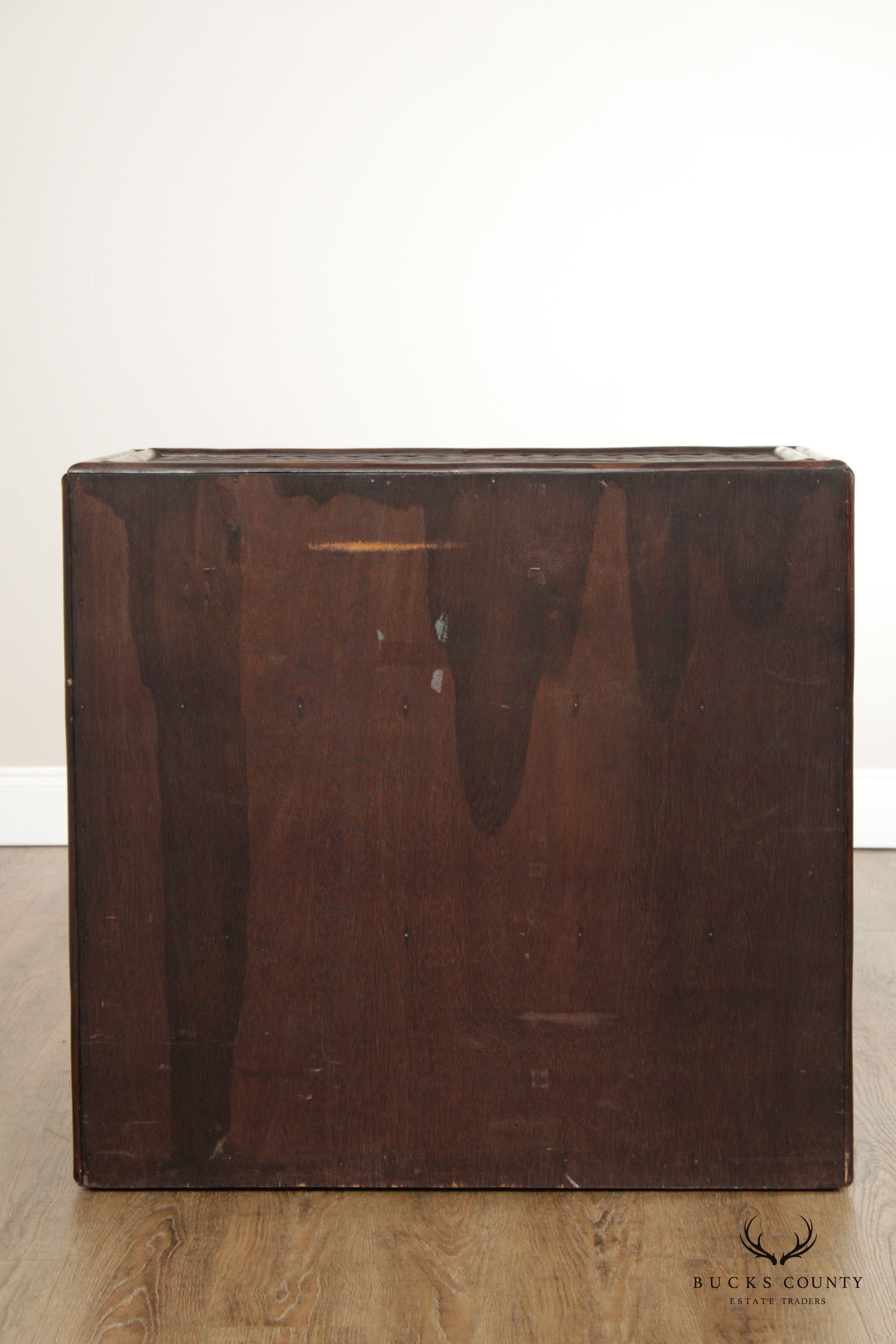 Vintage Woven Wicker Rattan Bookcase