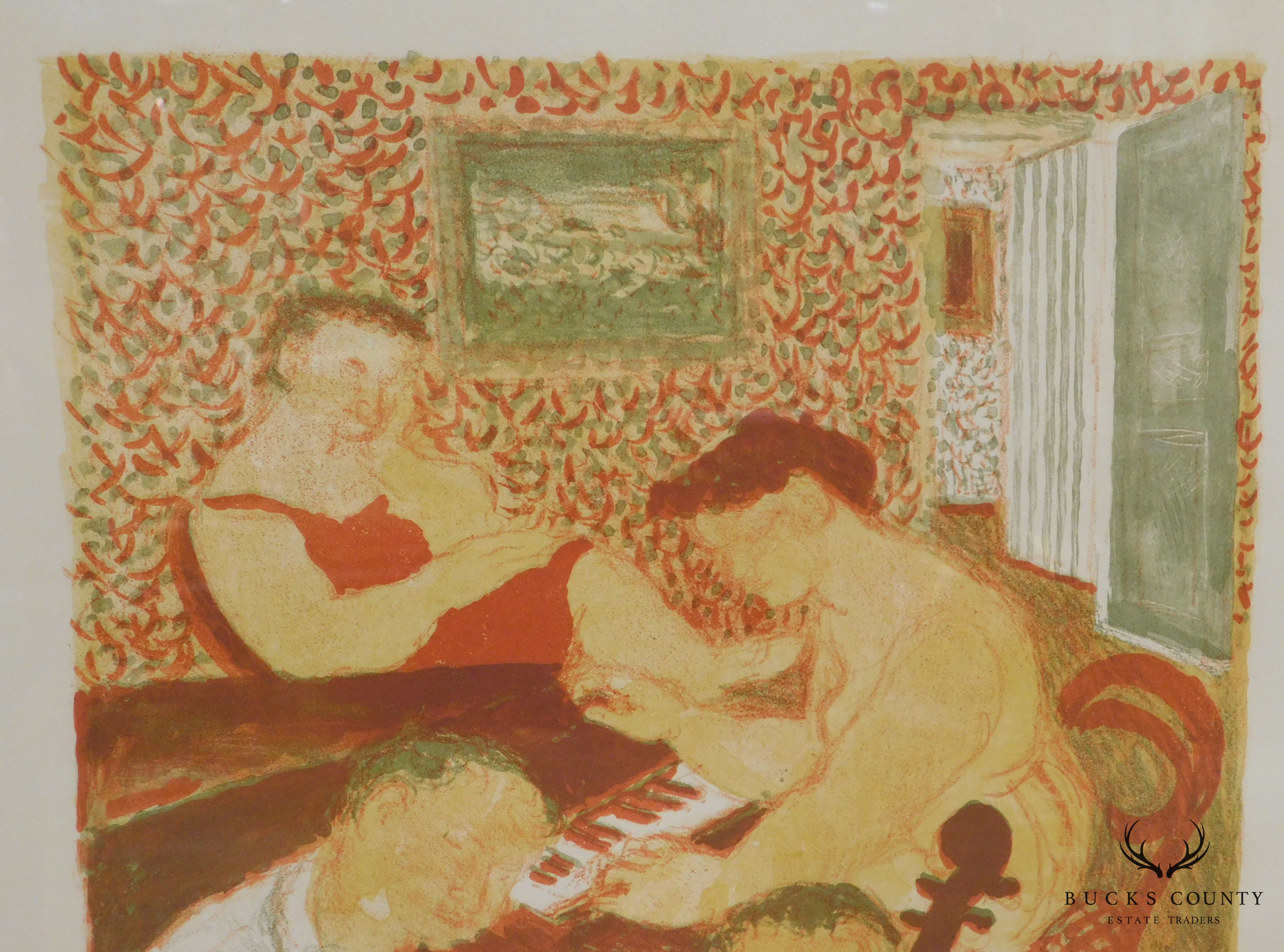 Musicians Trio Original Lithograph Print