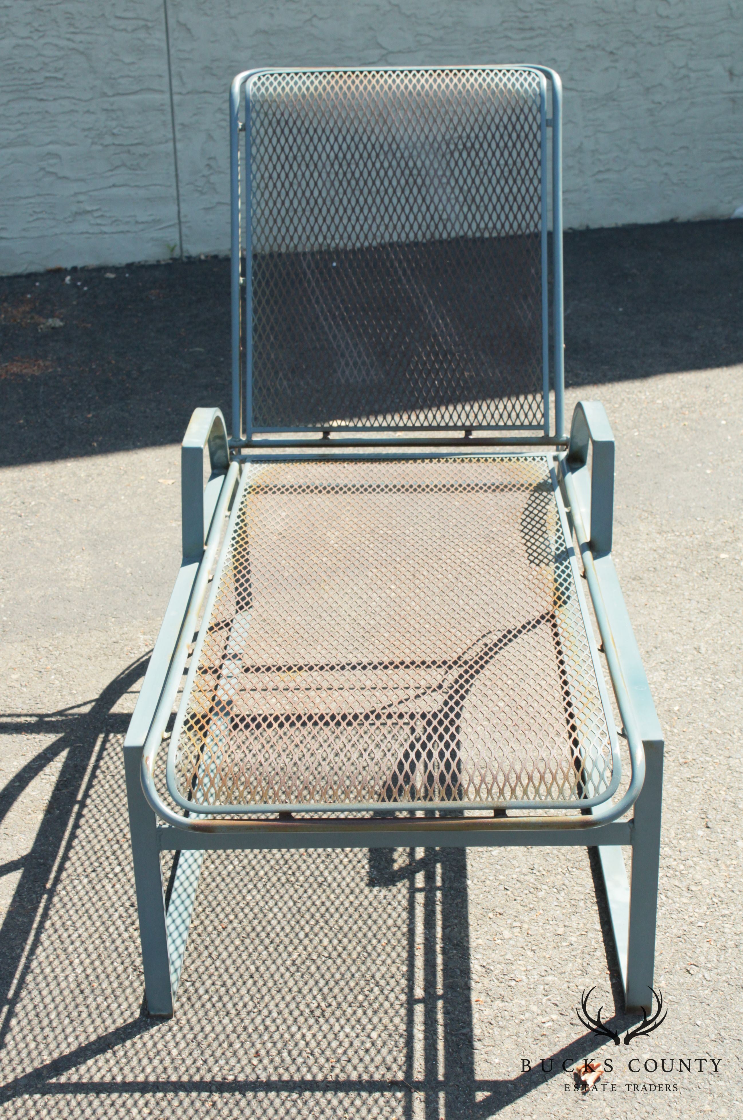 Mid Century Modern Wrought Iron Chaise Lounge