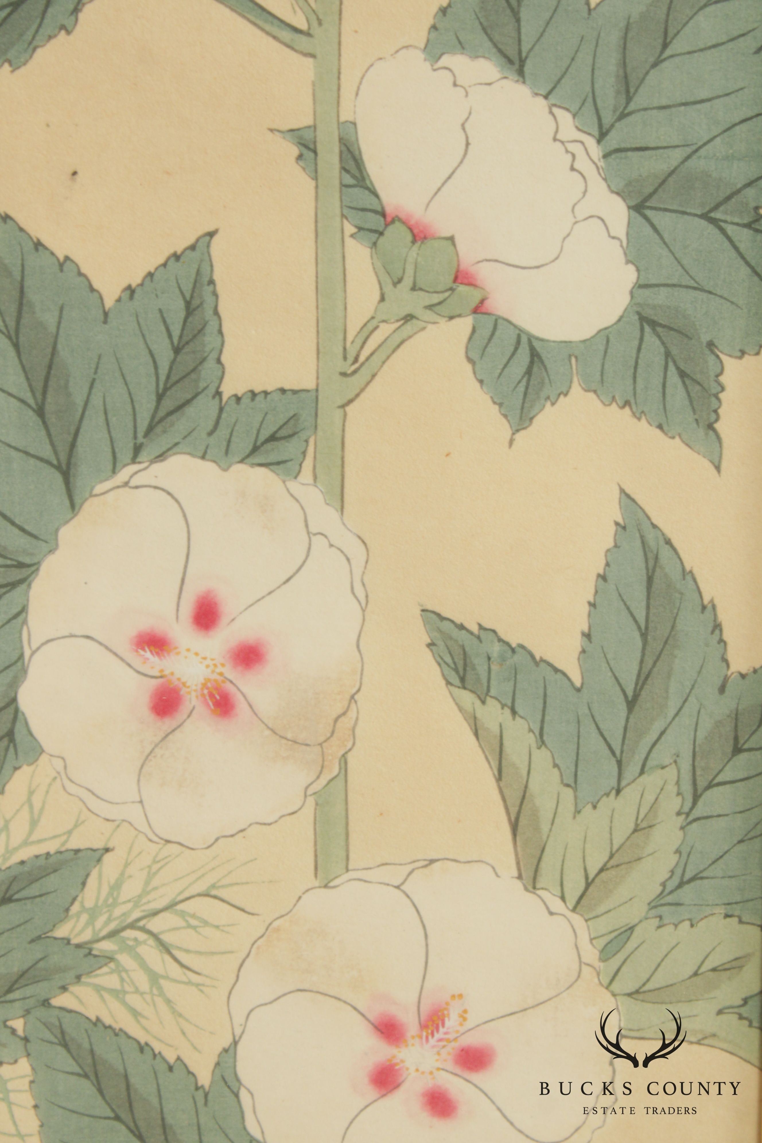 Vintage Asian Style Custom Framed Floral Print