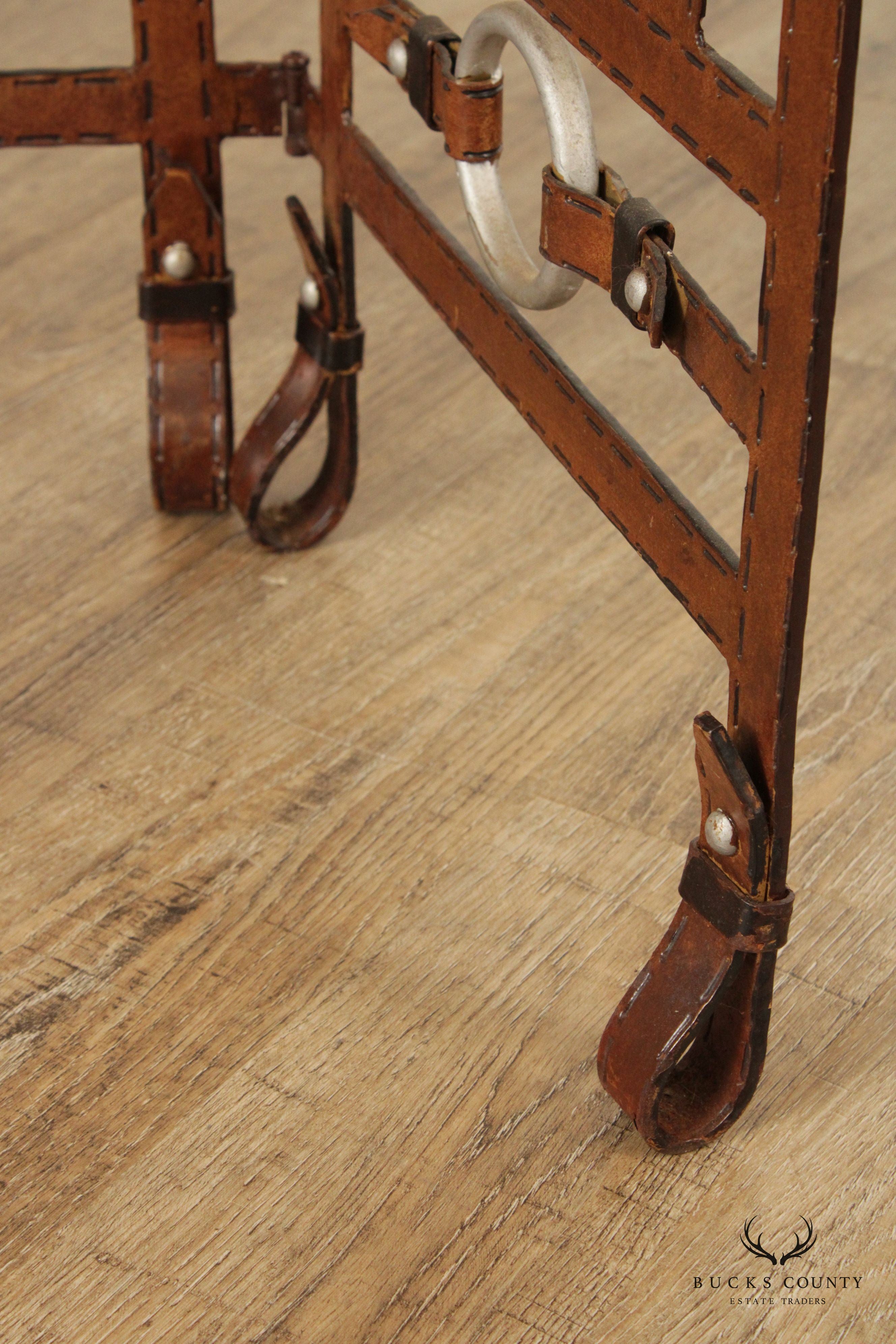 Steampunk Style Steel and Leather Room Divider