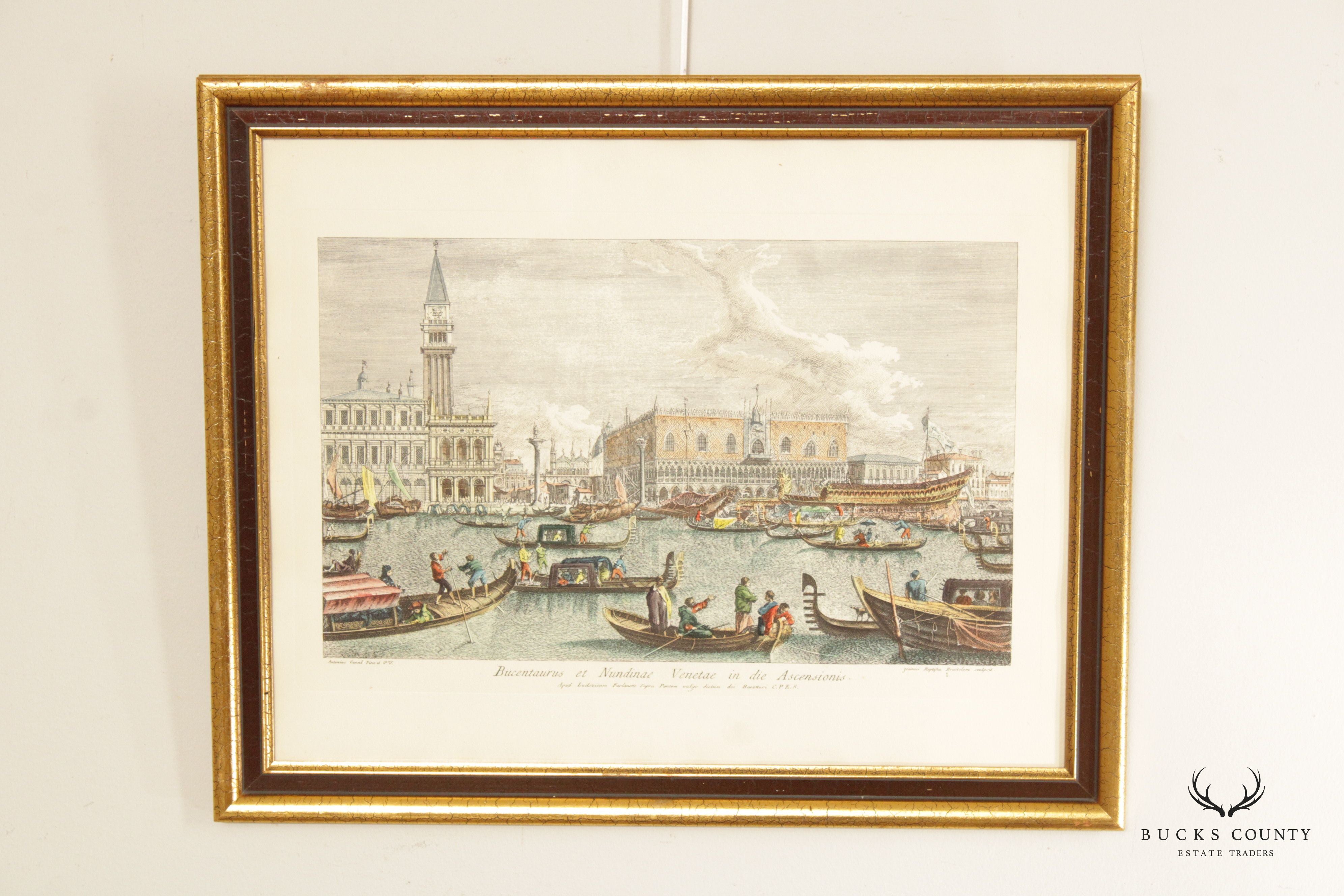 Italian Venetian 'Bucentaurus et Nundinae Venetae in die Ascensionis' Art Print, After Canaletto