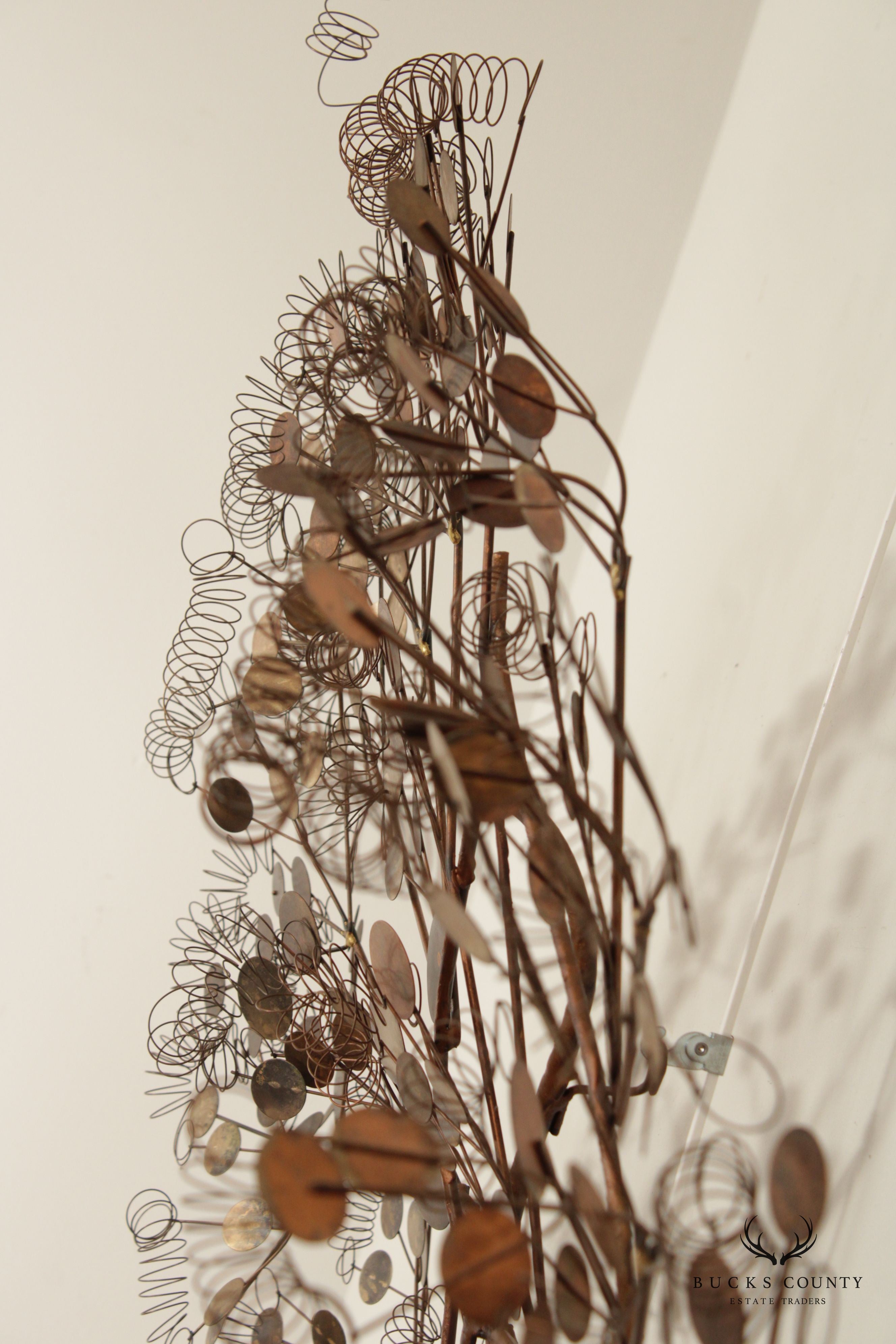 Curtis Jere Mid Century Modern Large Raindrops Metal Wall Sculpture (B)