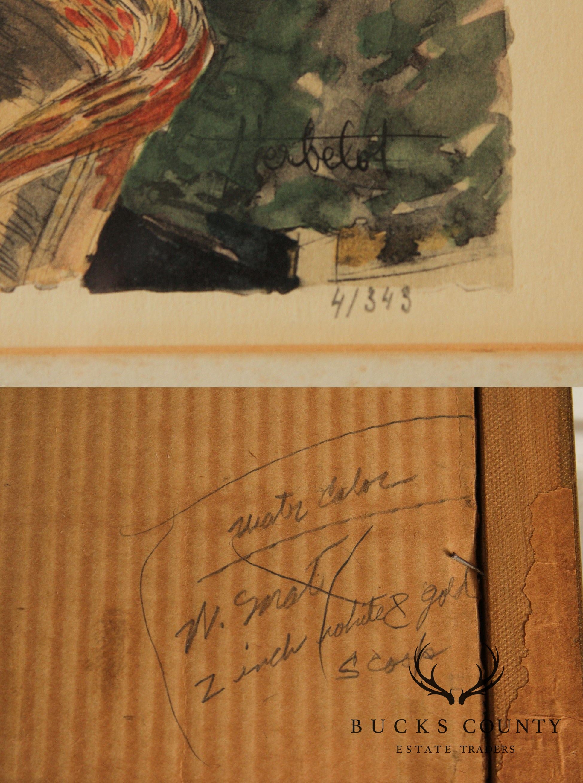 Franz Herbelot Parisian Cinema Bistro Lithograph