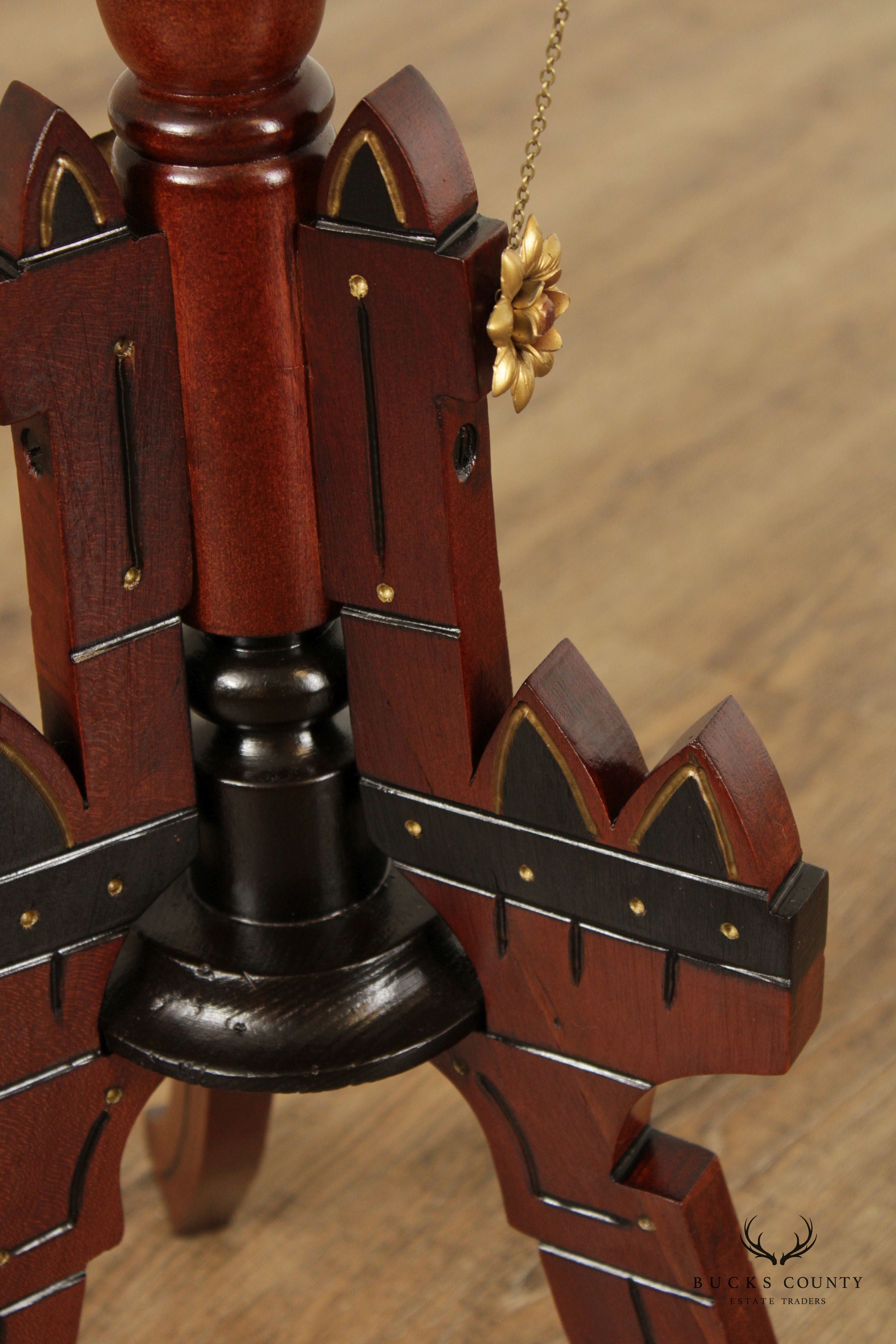 Eastlake Victorian Carved Mahogany Pedestal Plant Stand