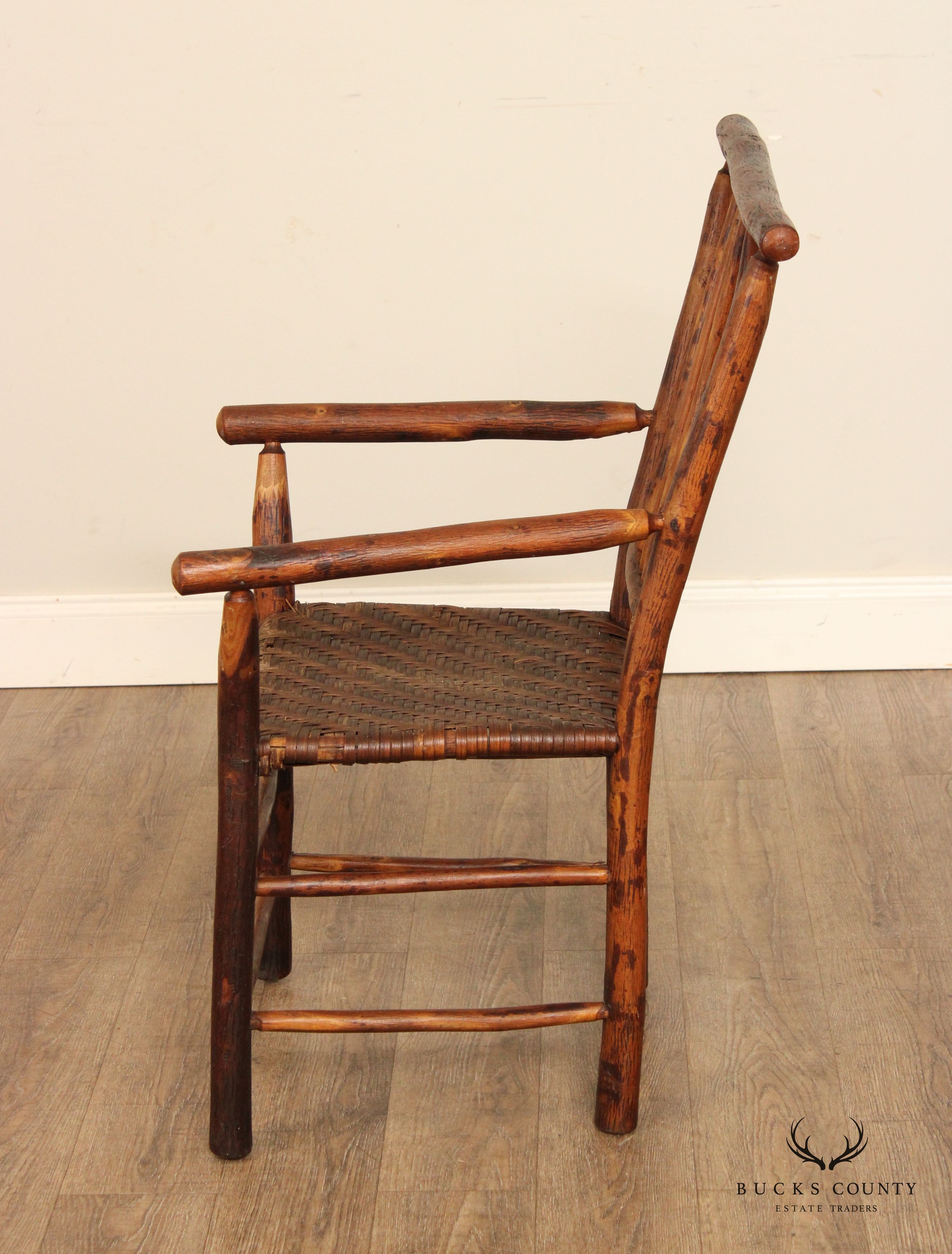 Antique Rustic Hickory Furniture Co Adirondack Style Armchair