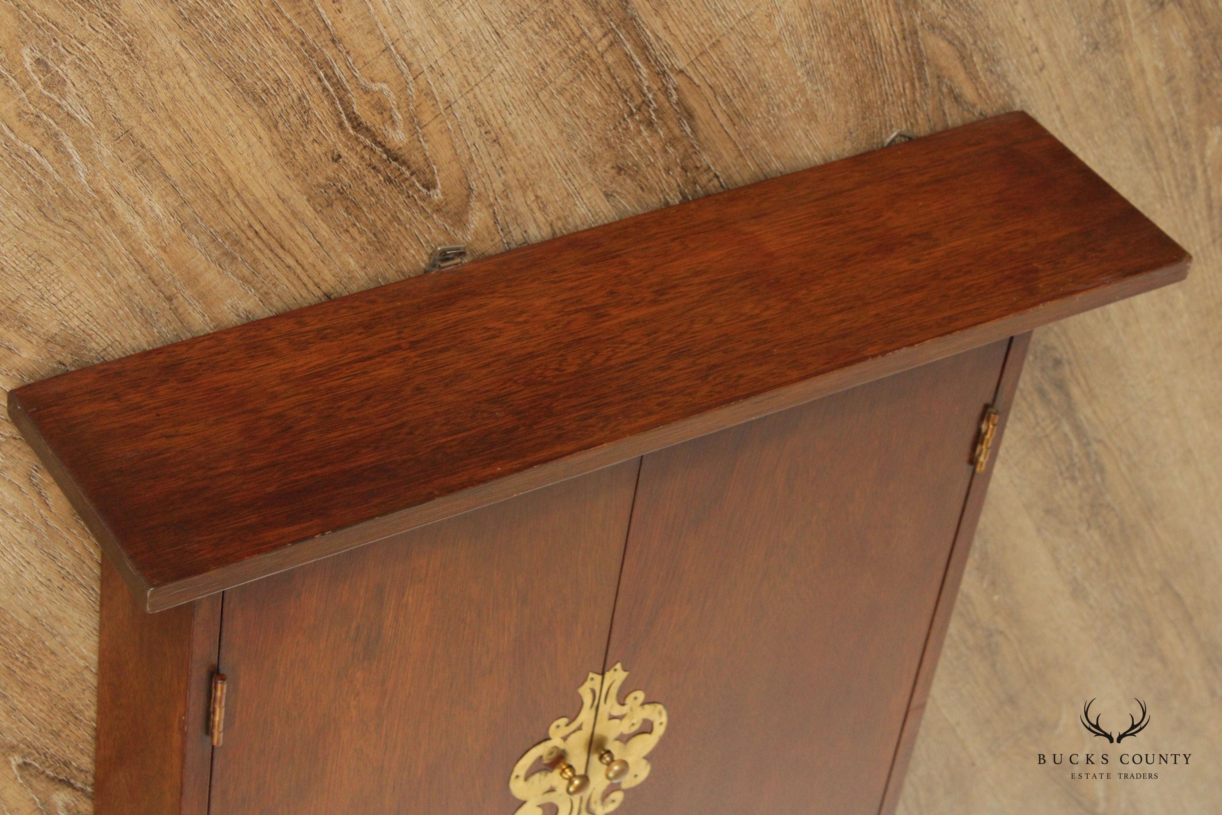 Vintage Mahogany Wall-Mounted Medicine or Spice Cabinet