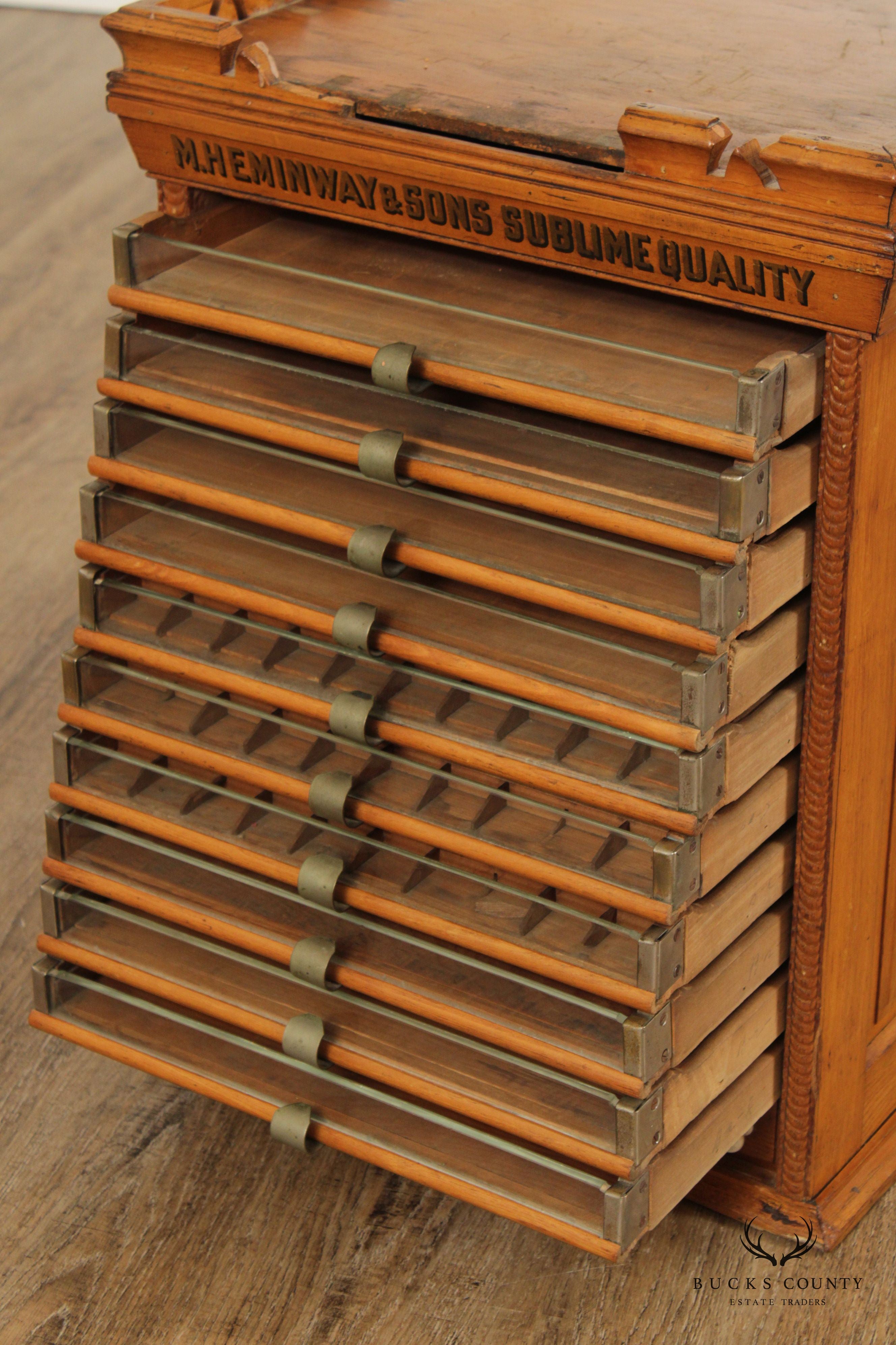 M. Heminway & Sons Antique Spool Cabinet