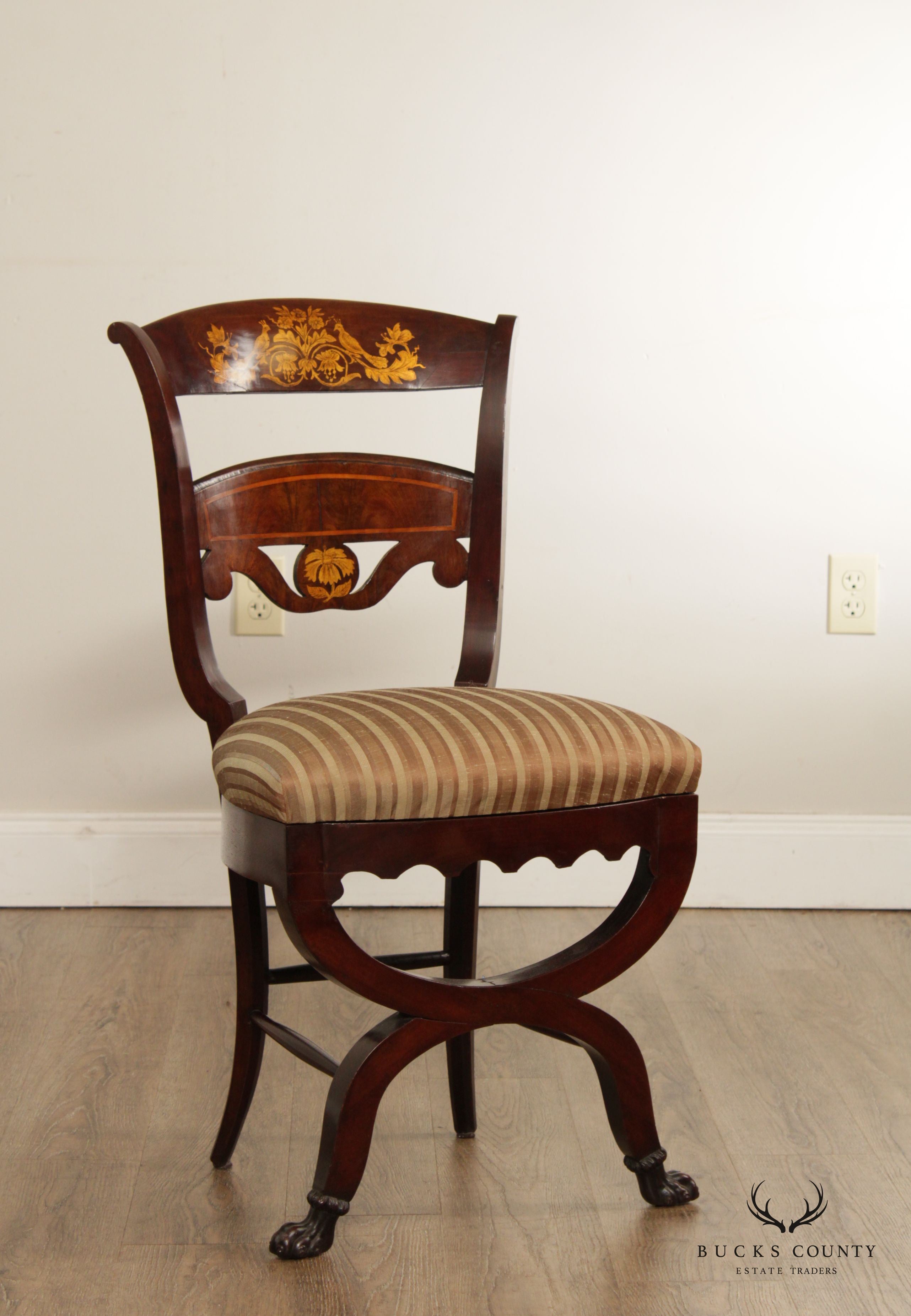 American American Classical Period Mahogany Side Music Chair