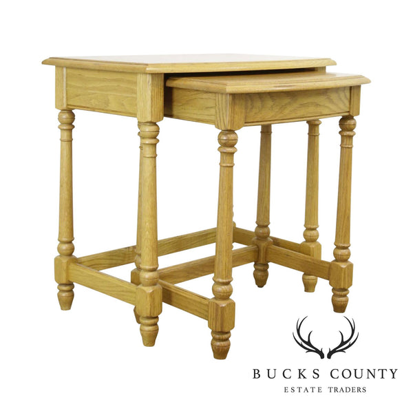 Ethan Allen Oak Nesting Side Table Bucks County Estate Traders