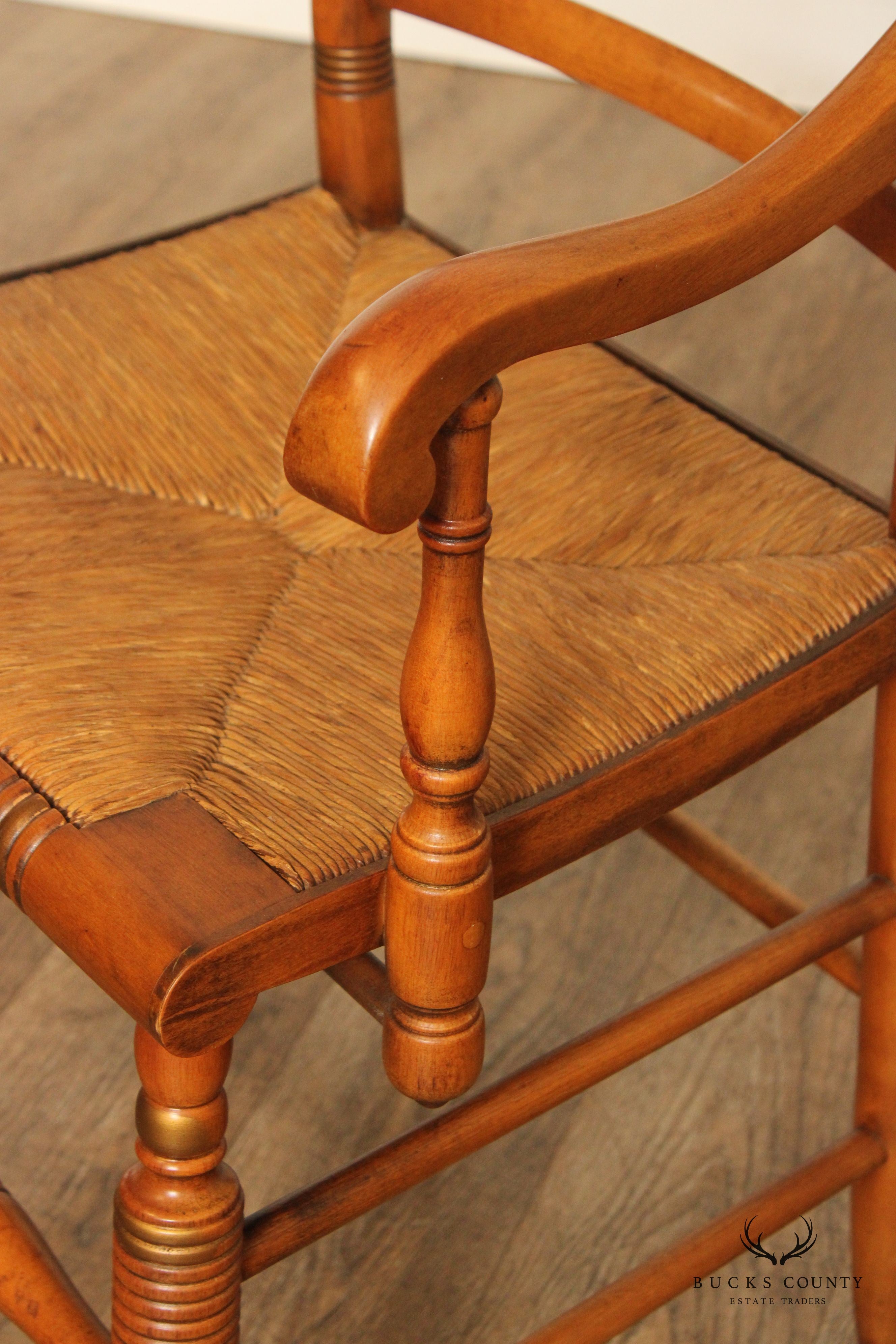 Hitchcock Vintage Set Eight Harvest Stencil Decorated Maple Dining Chairs