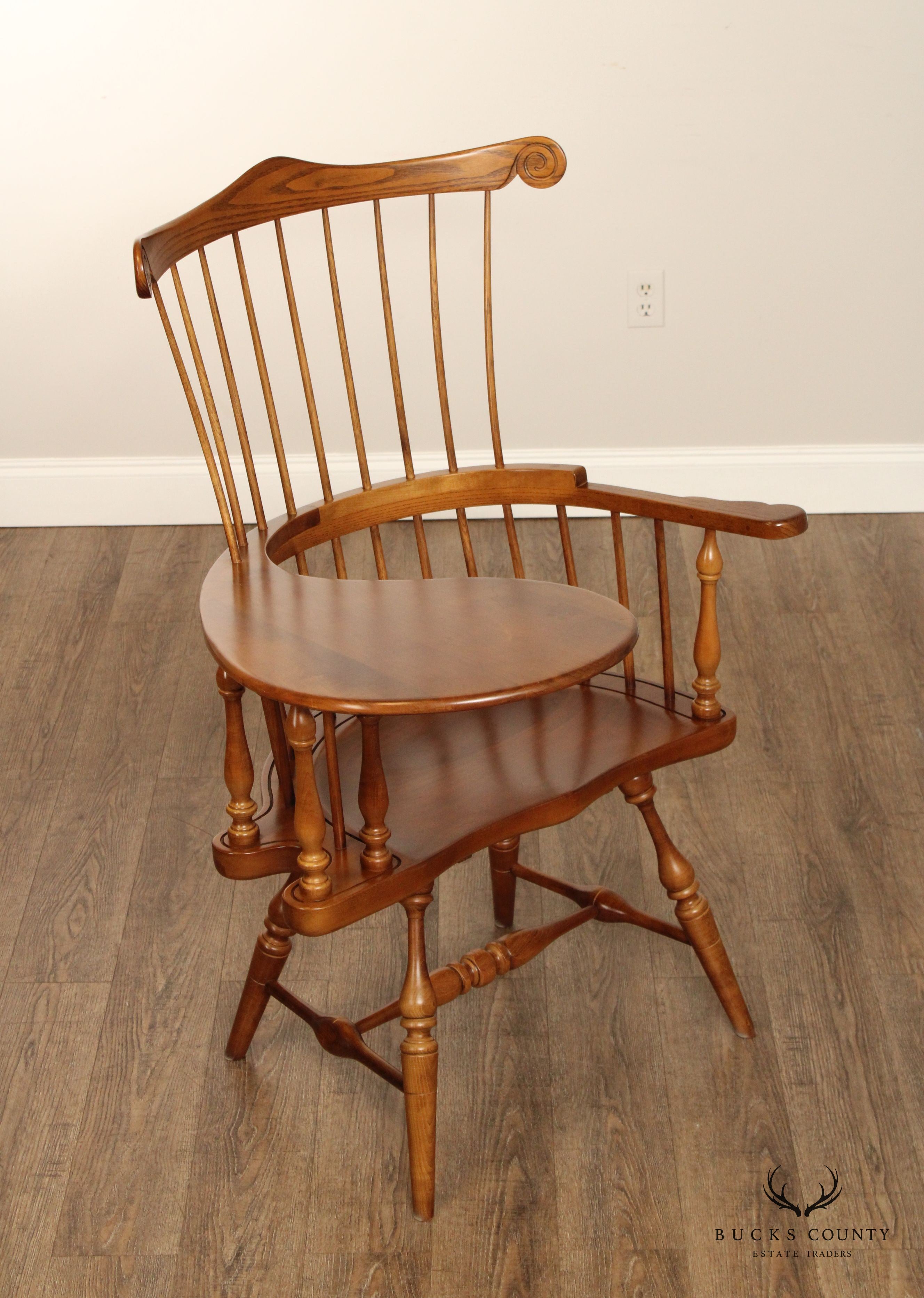 FREDERICK DUCKLOE CHERRY WINDSOR STYLE WRITING ARMCHAIR