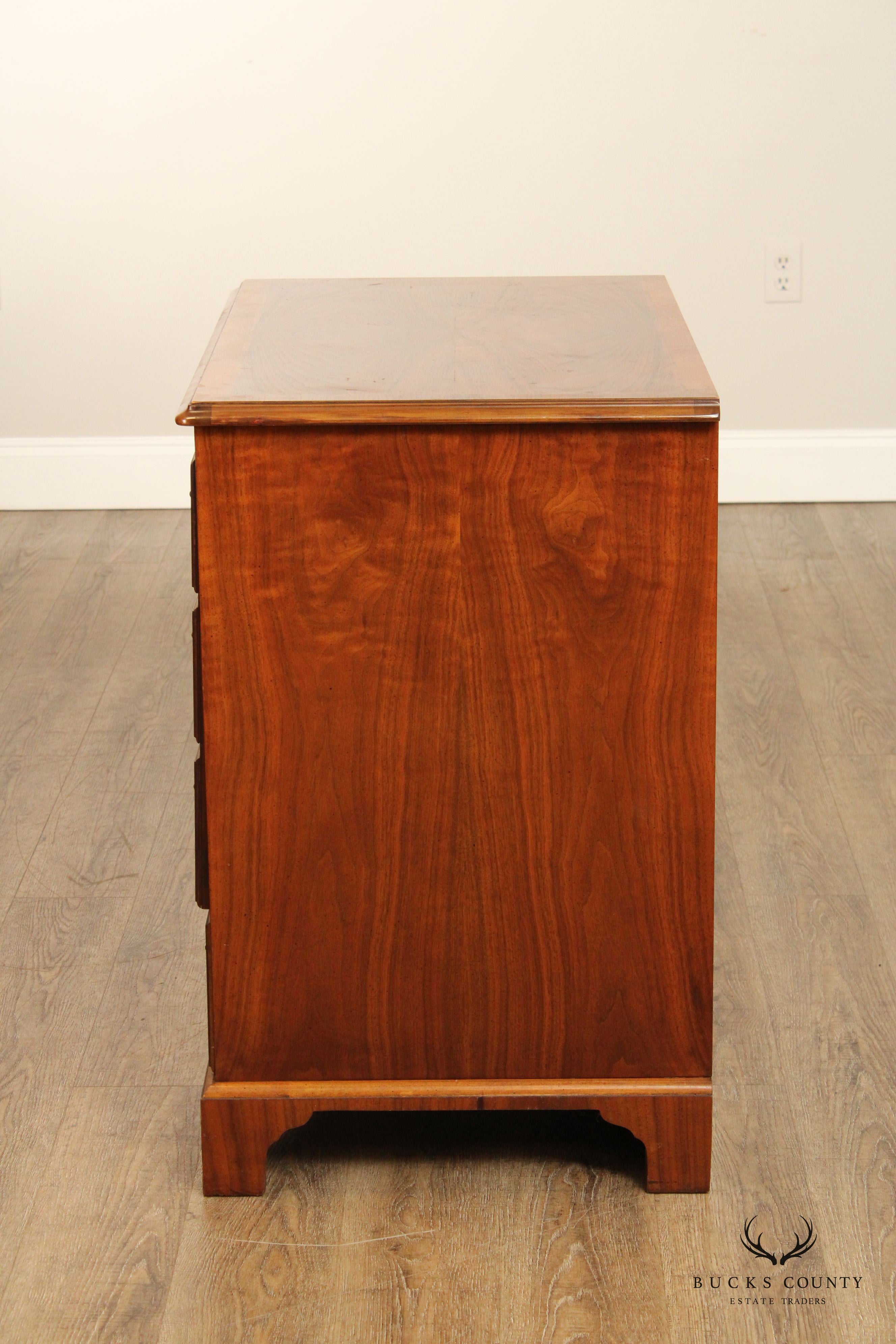 Baker Chippendale Style Walnut TV Chest