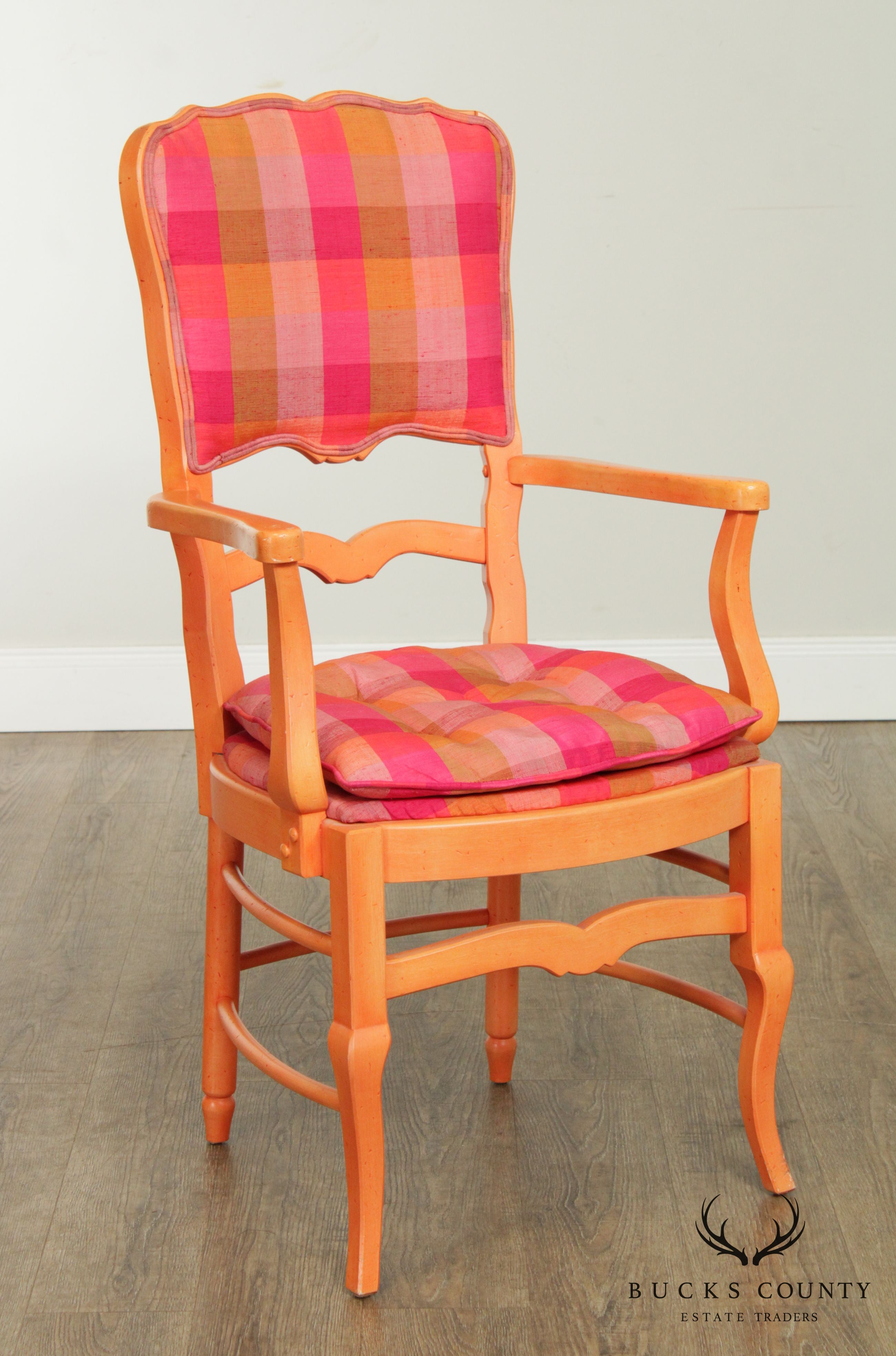 Colorful Vintage Custom Quality French Country Style Set 6 Dining Chairs