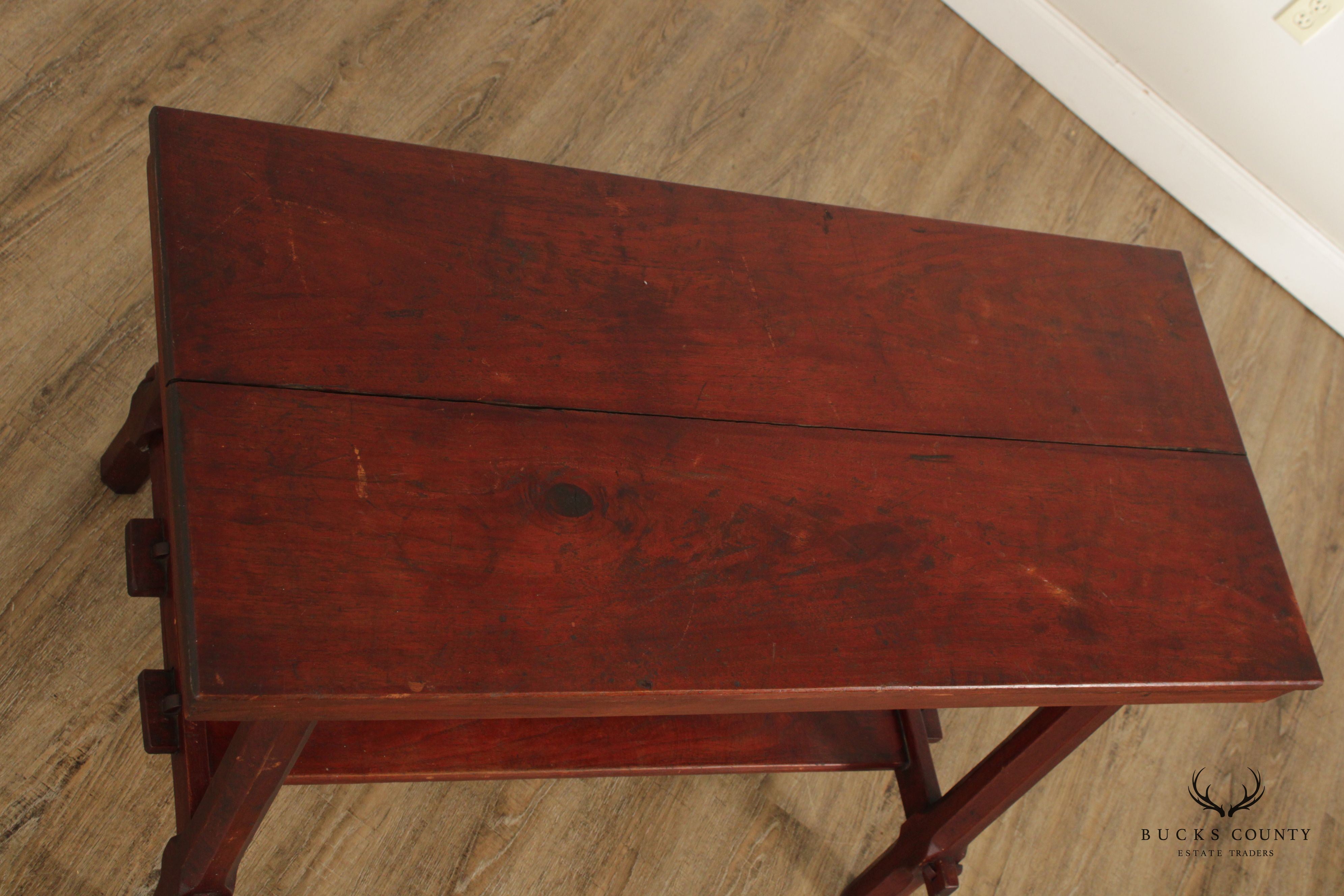Arts & Crafts Antique Two-Tier Library or Work Table