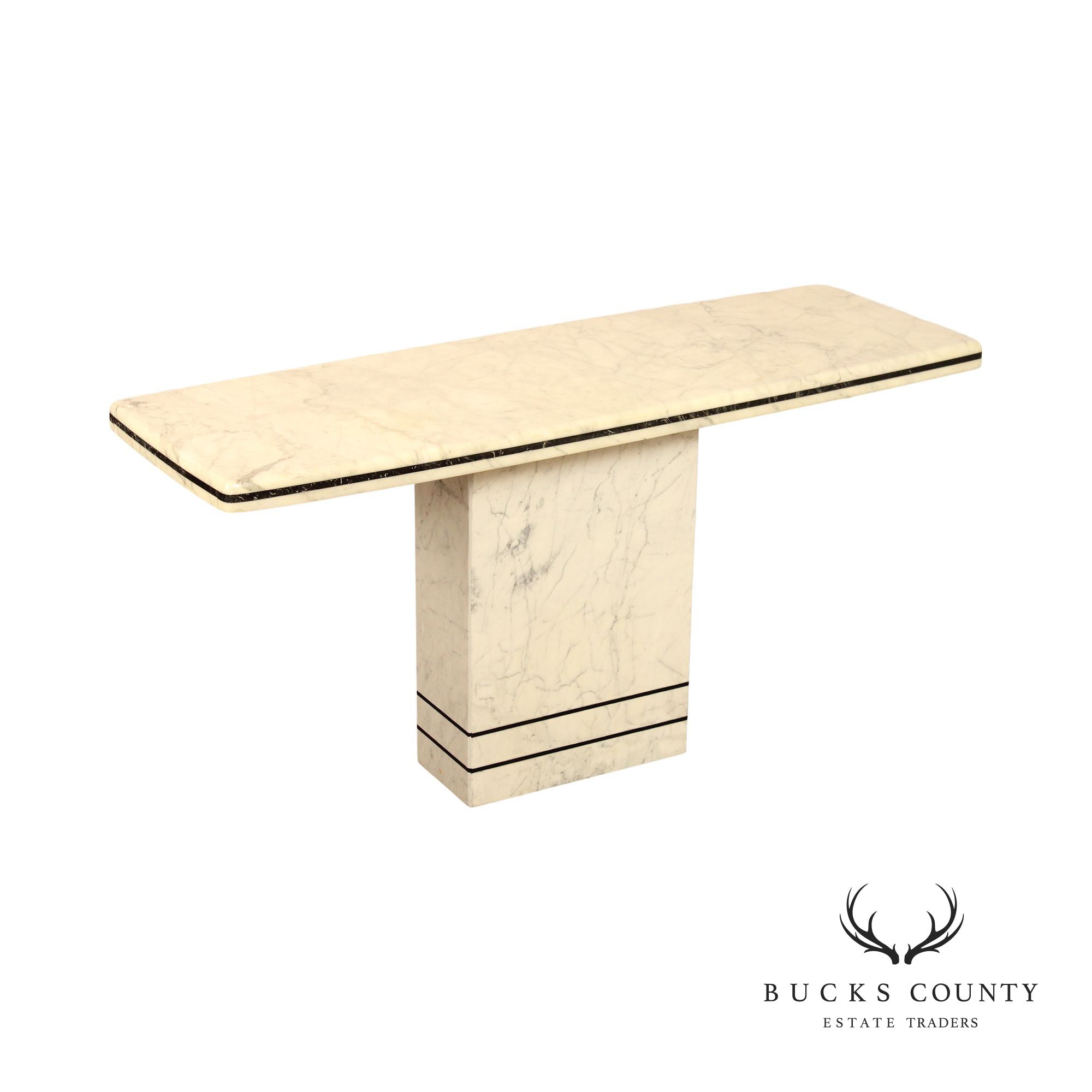 Italian Postmodern Marble Pedestal Console