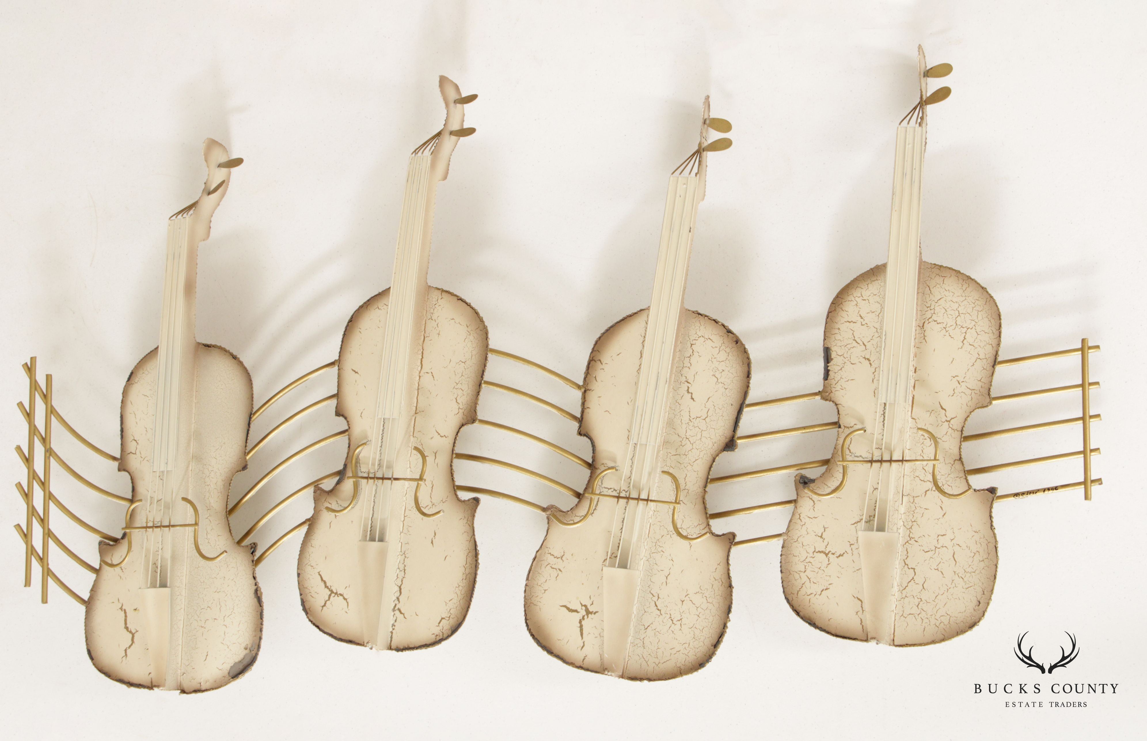 Curtis Jere Vintage 1990s Musical Instrument Metal Wall Sculpture
