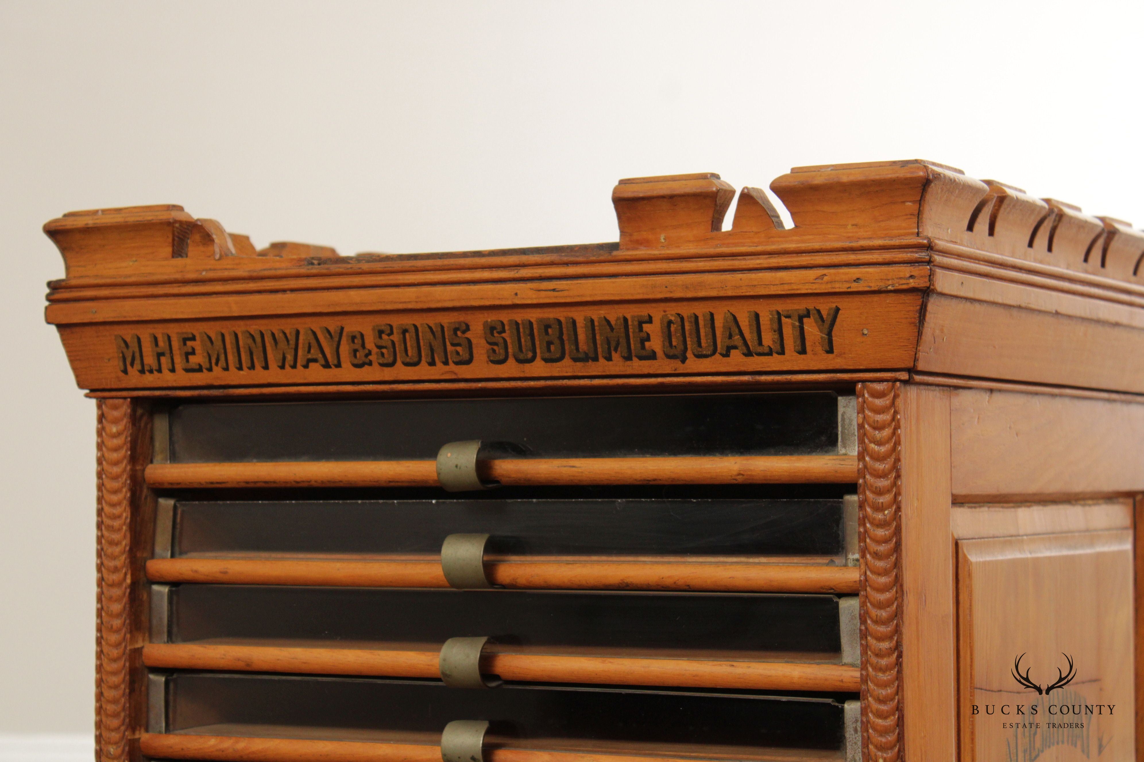 M. Heminway & Sons Antique Spool Cabinet