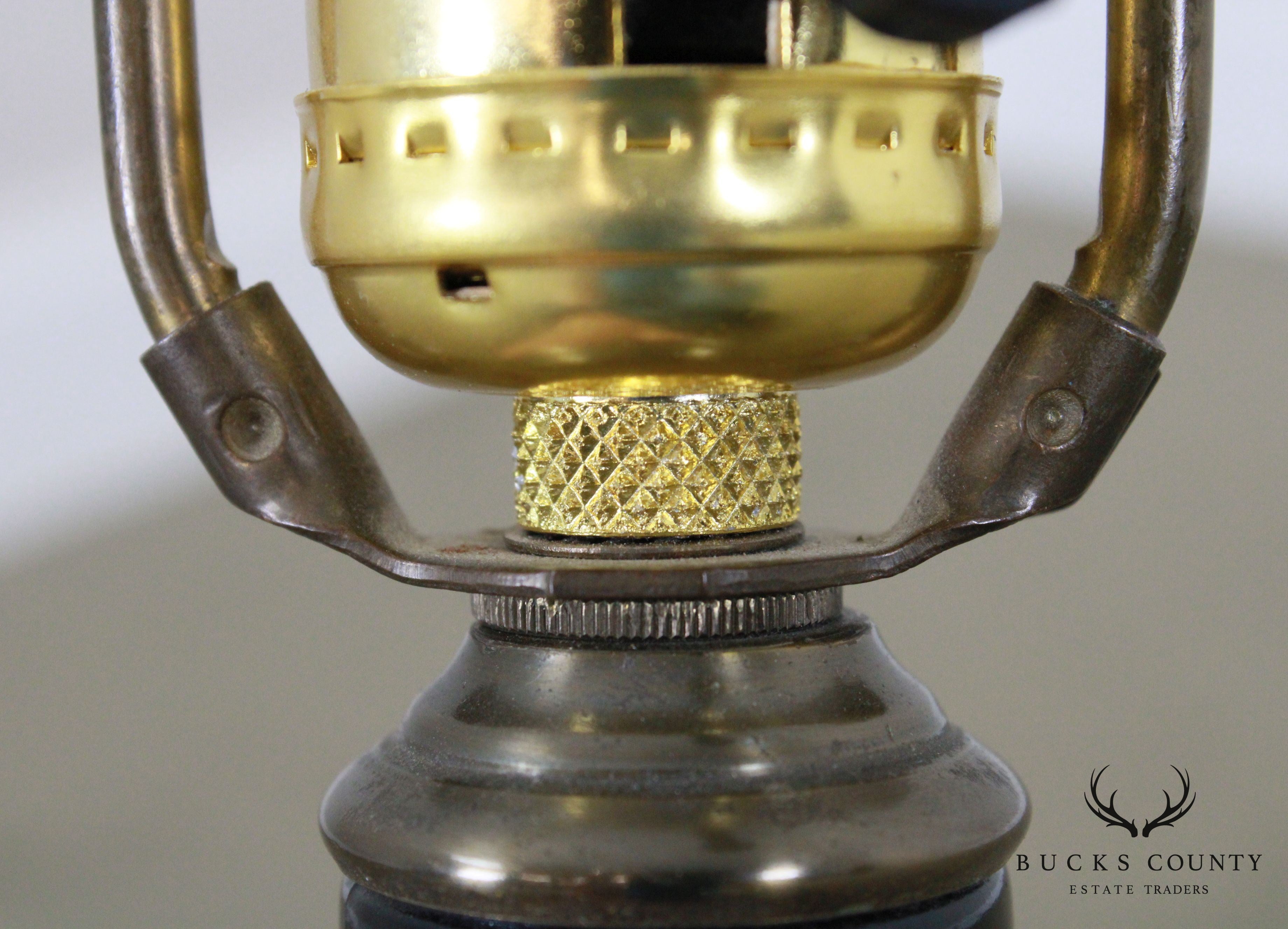 "Vieux Cognac" Bottle Table Lamp Bronze Colored Base Mid Century Modern