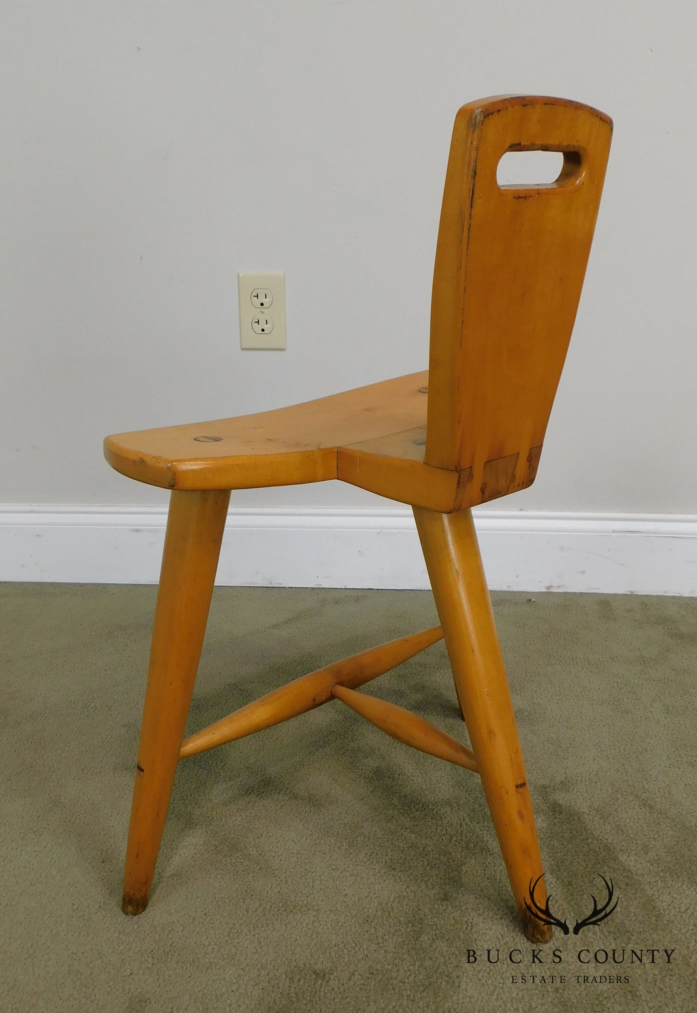 'W.B' Mid Century Modern Birch Wood Set of 4 'Birthing-Chair' Inspired Chairs