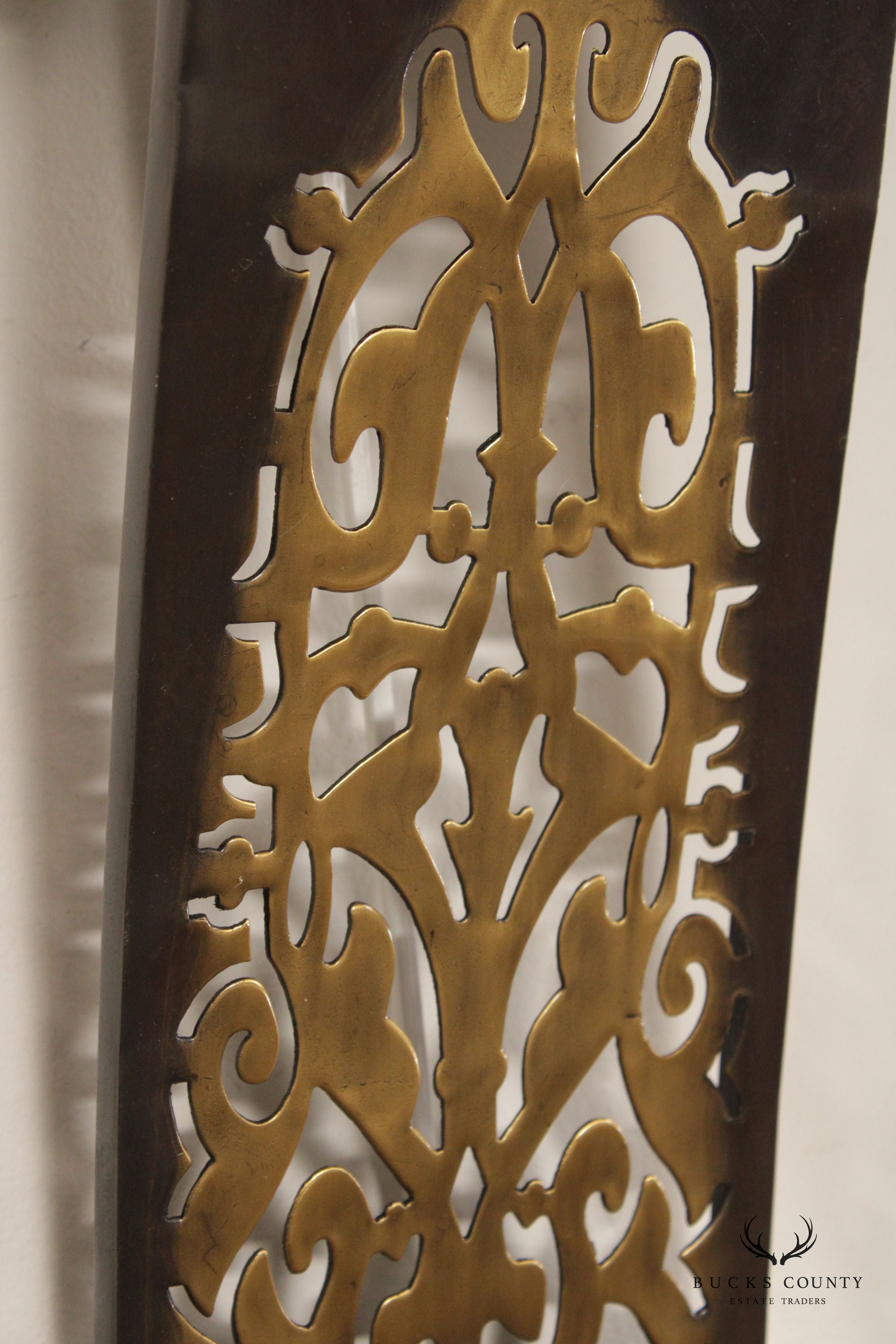 Bombay Company Pair Pierced Brass Candle Wall Sconces