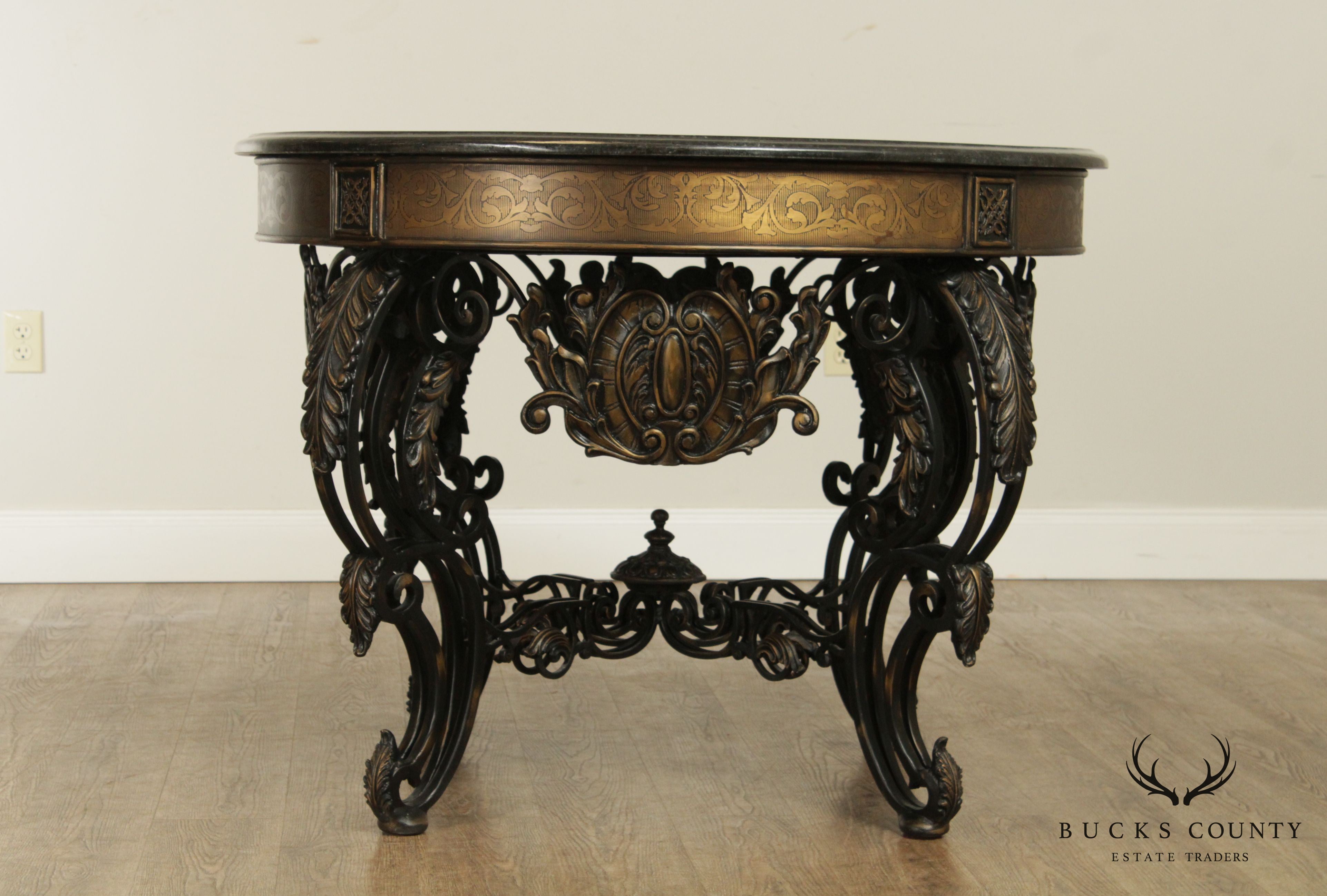 Martelle Fine Furniture Bronzed Forged Iron Round Center Table