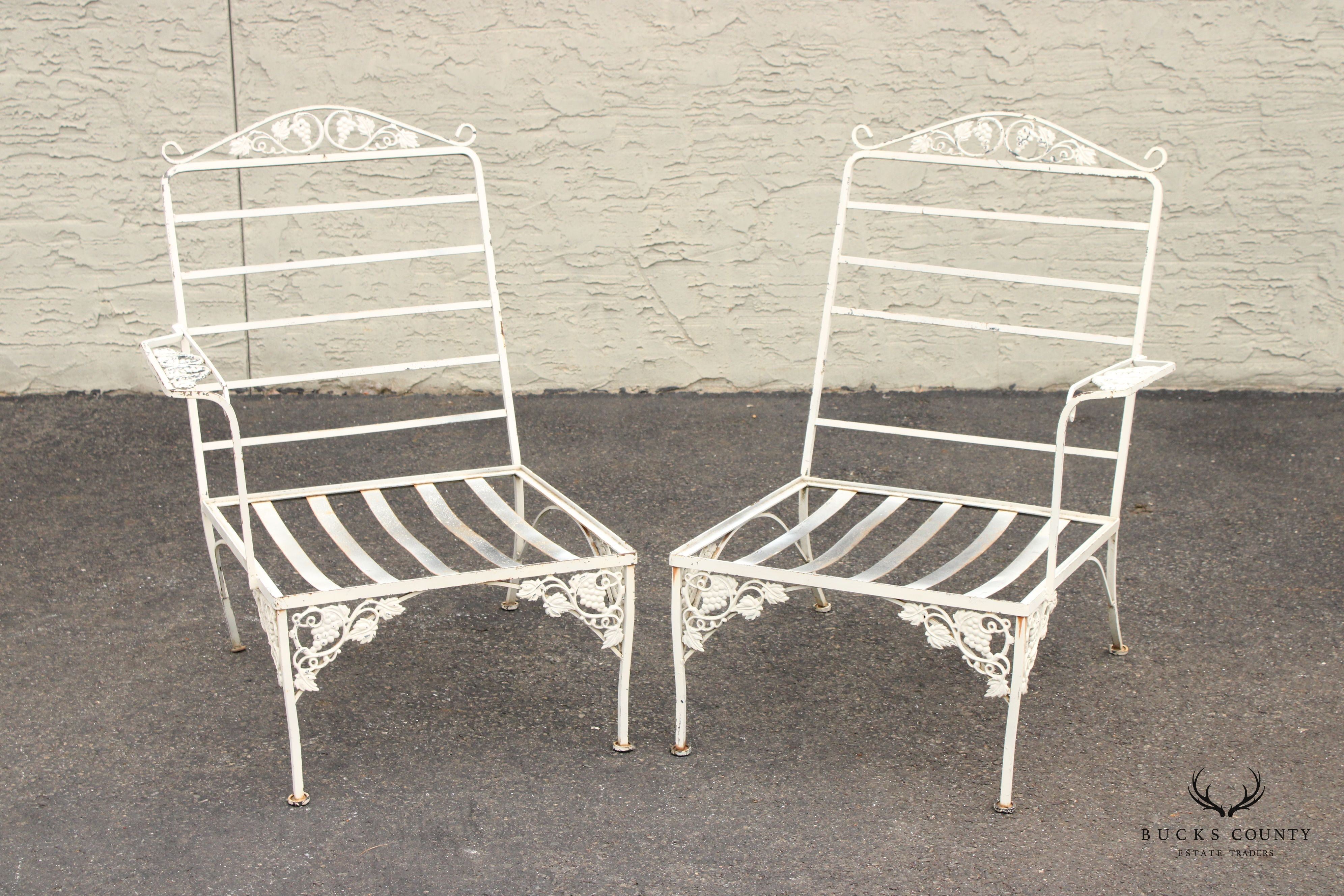 Vintge Quality Wrought Iron Three Piece Outdoor Patio Sofa