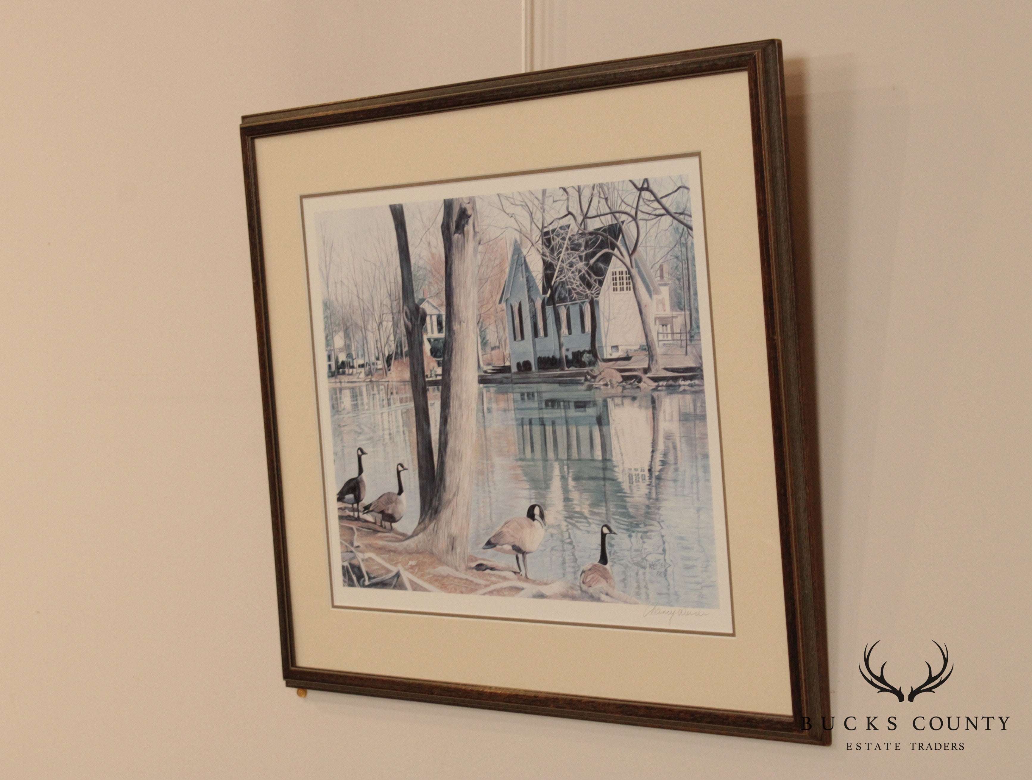 Nancy Weiser Pencil Signed Framed Print of Yardley Library