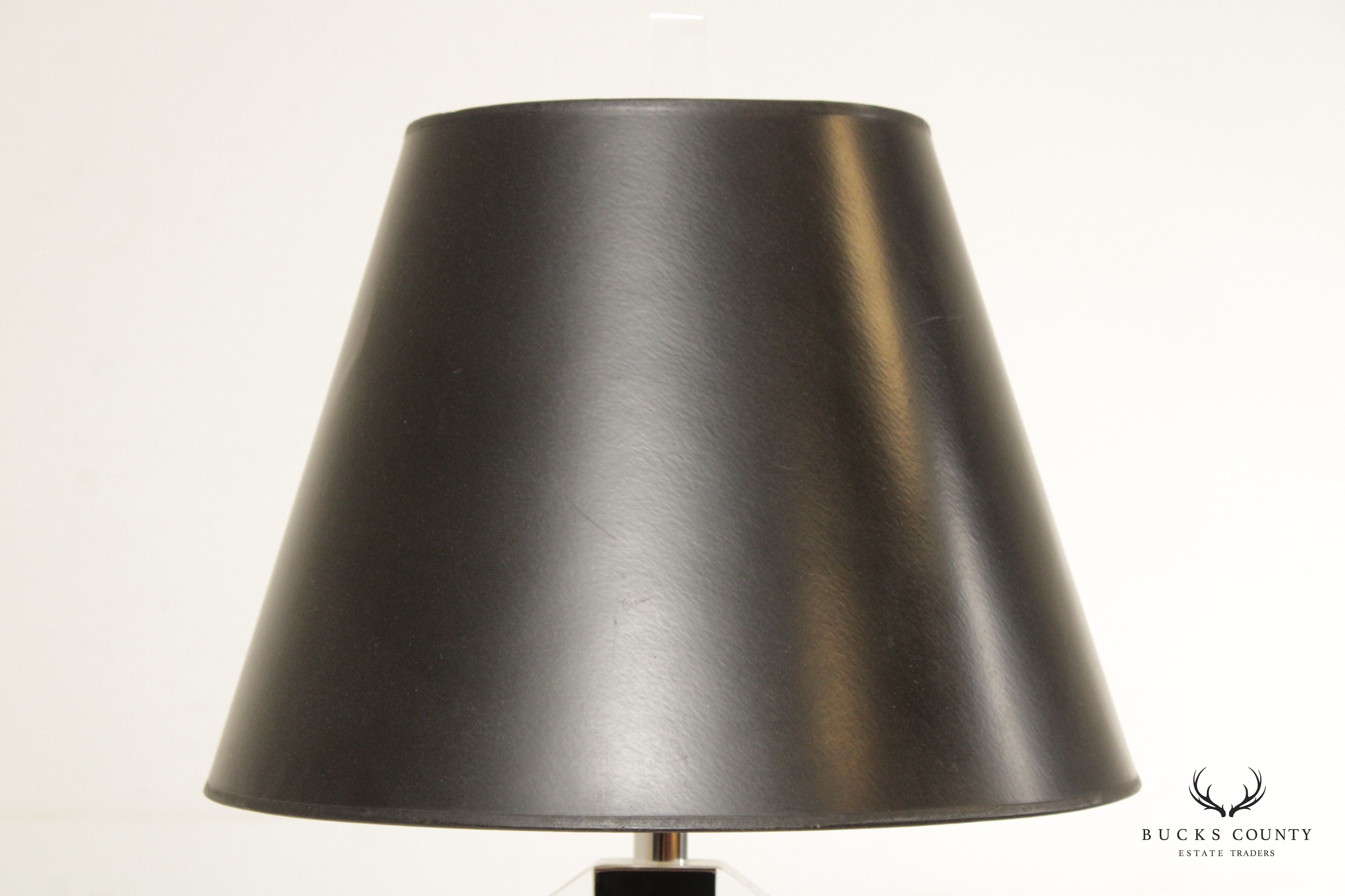 George Bullio Post Modern Chrome and Lucite Table Lamp
