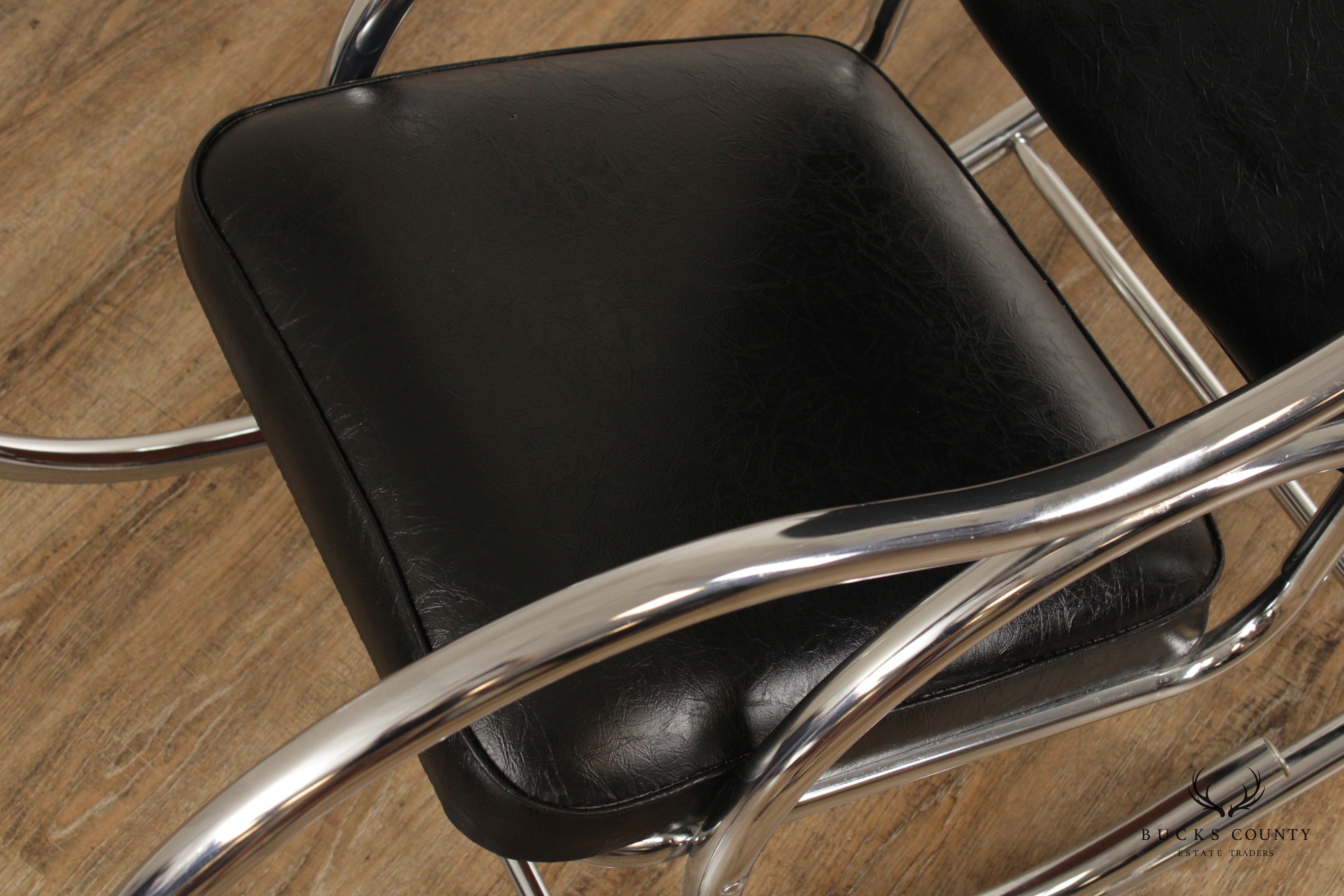 Milo Baughman Mid Century Modern Chrome Frame Rocker