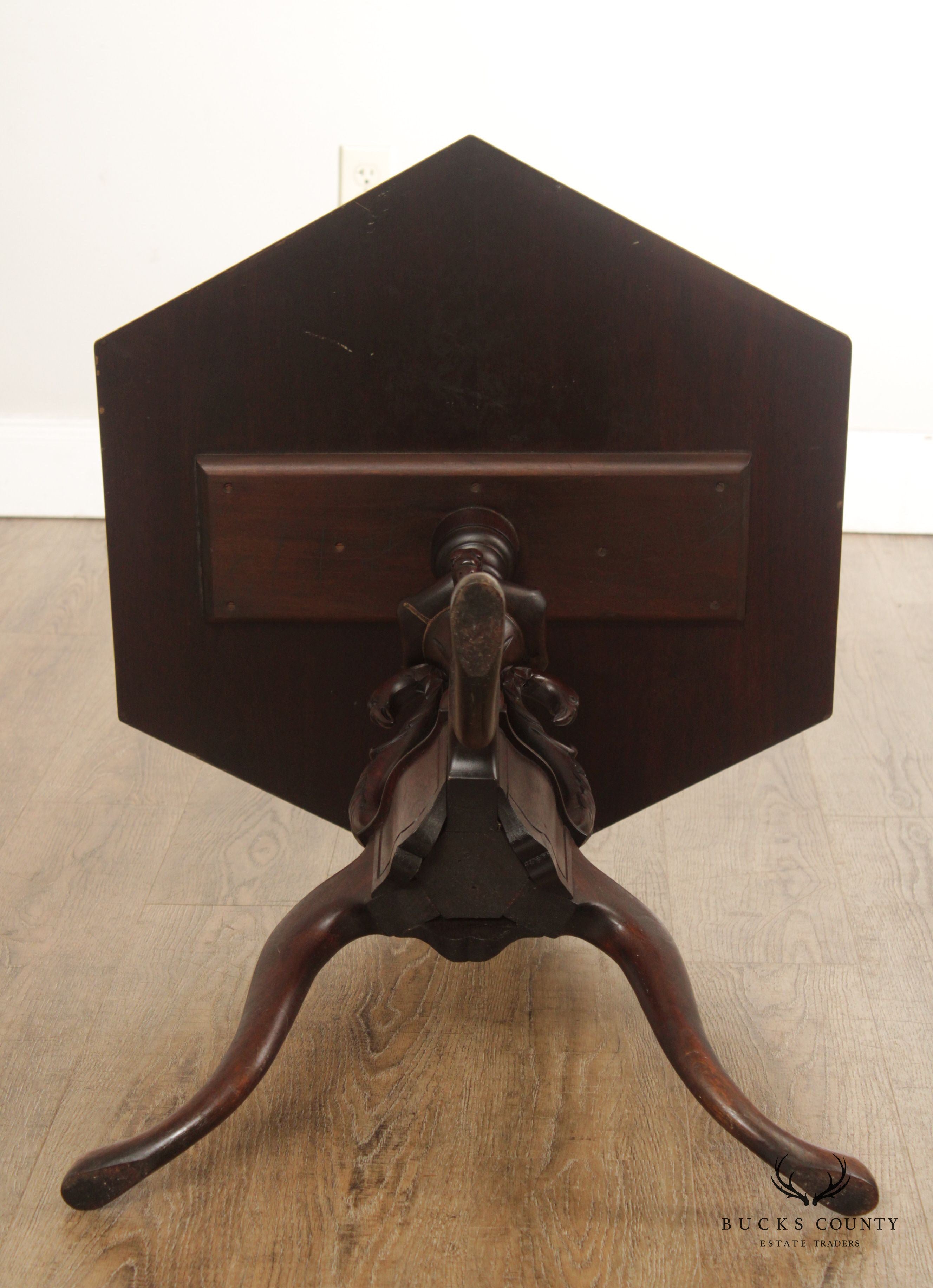 Antique Edwardian Mahogany Pedestal Side Table