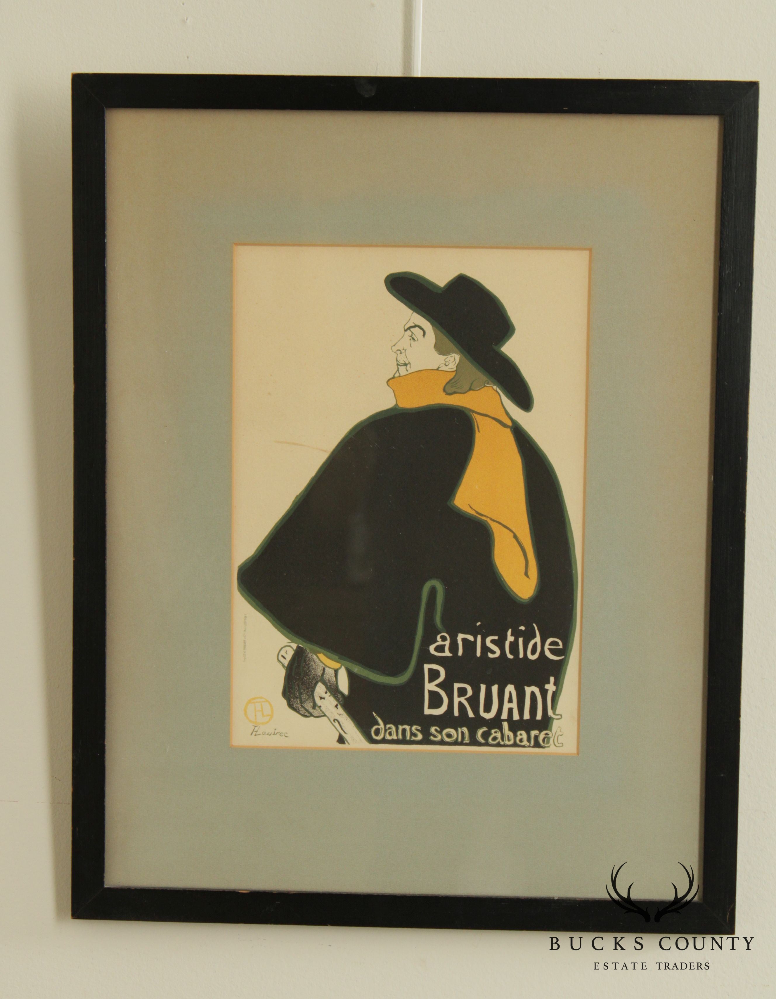Henri de Toulouse-Lautrec Fine Art Print "Aristide Bruant" Framed