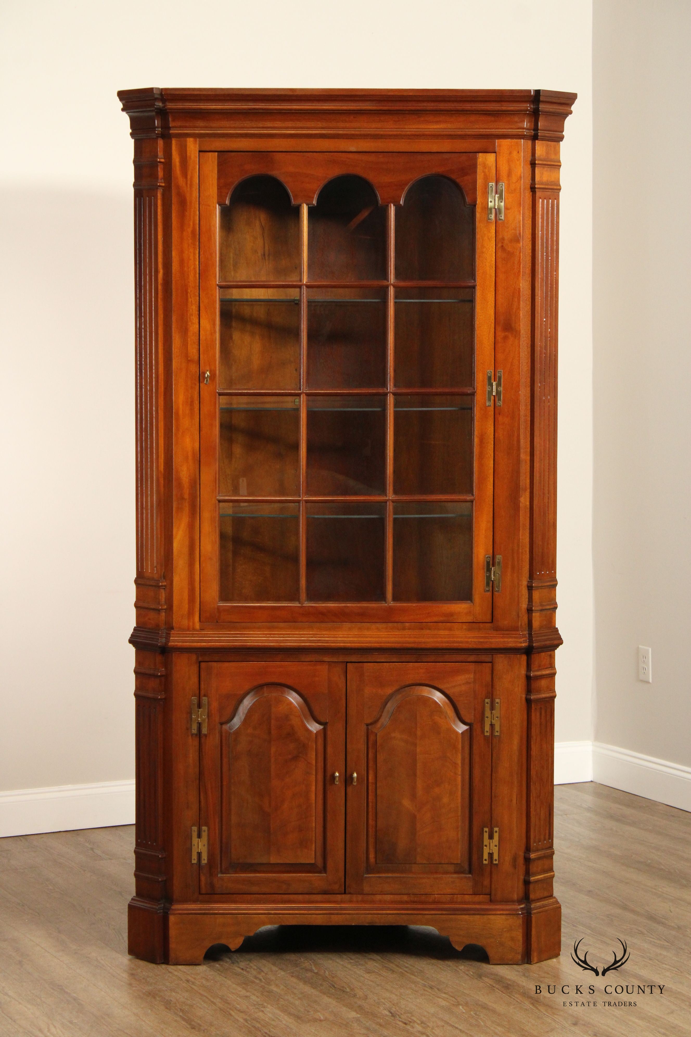 Councill Chippendale Style Mahogany Corner Cabinet