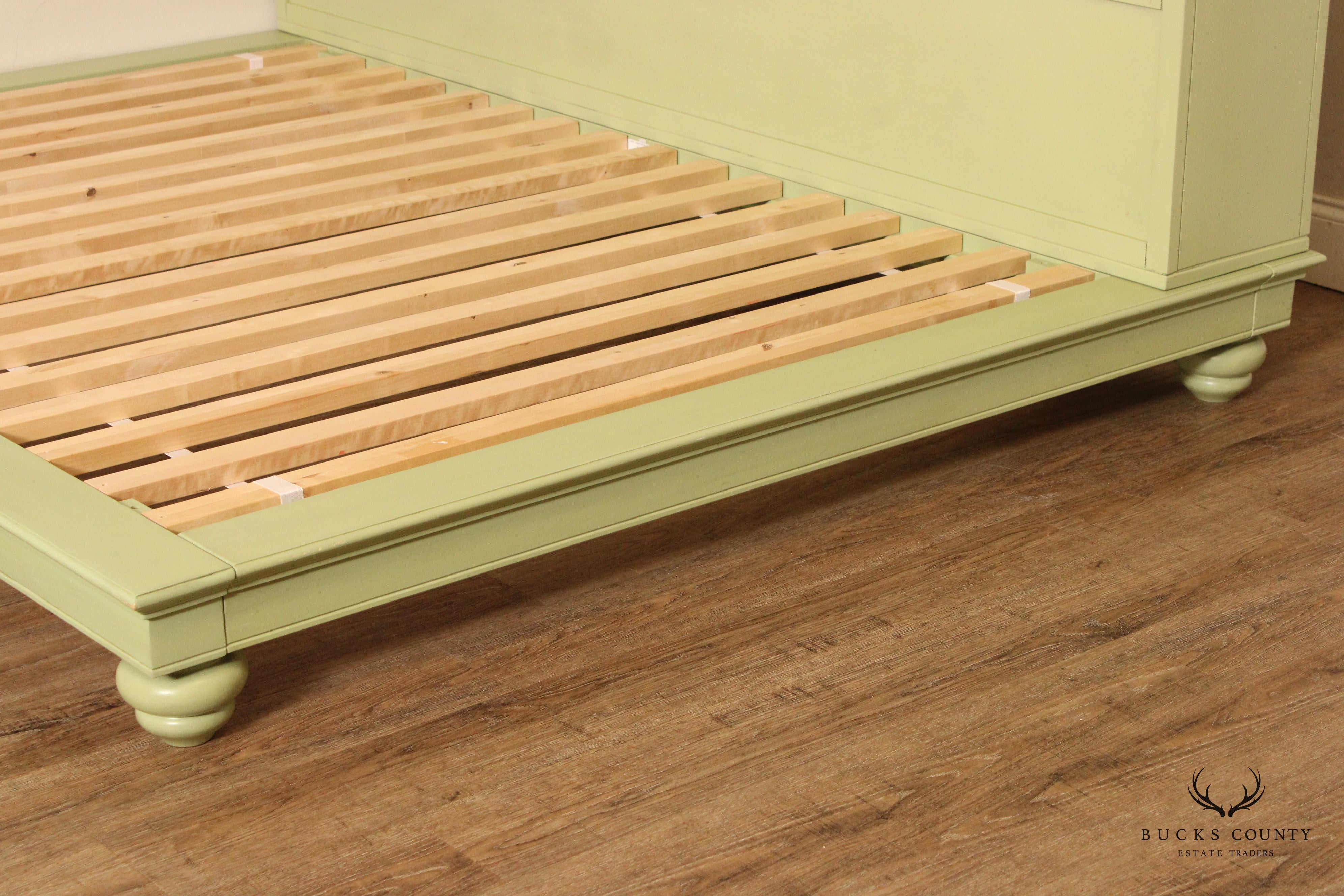 Pottery Barn Teen Green Painted King Size Platform Bed