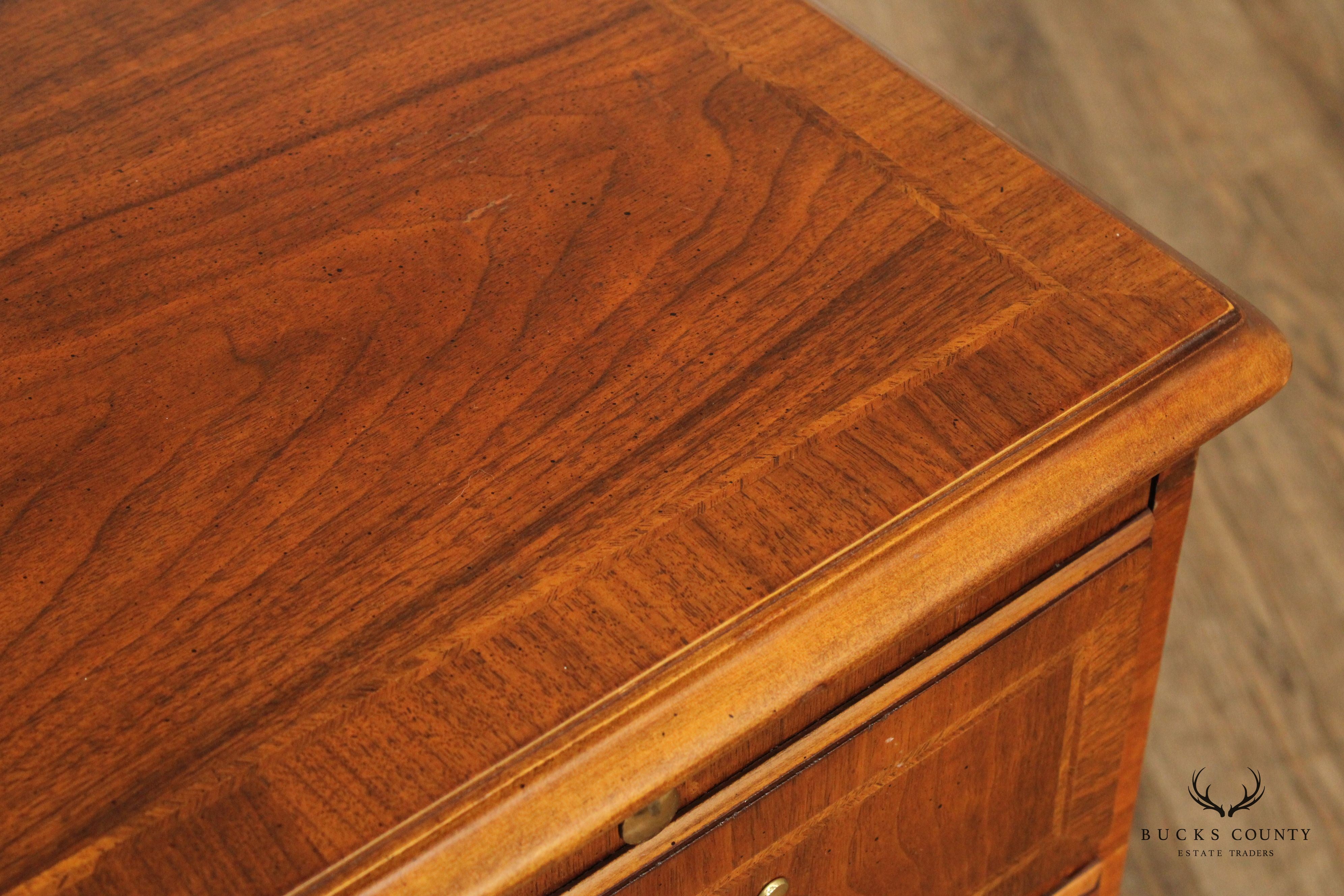 Baker Chippendale Style Walnut TV Chest