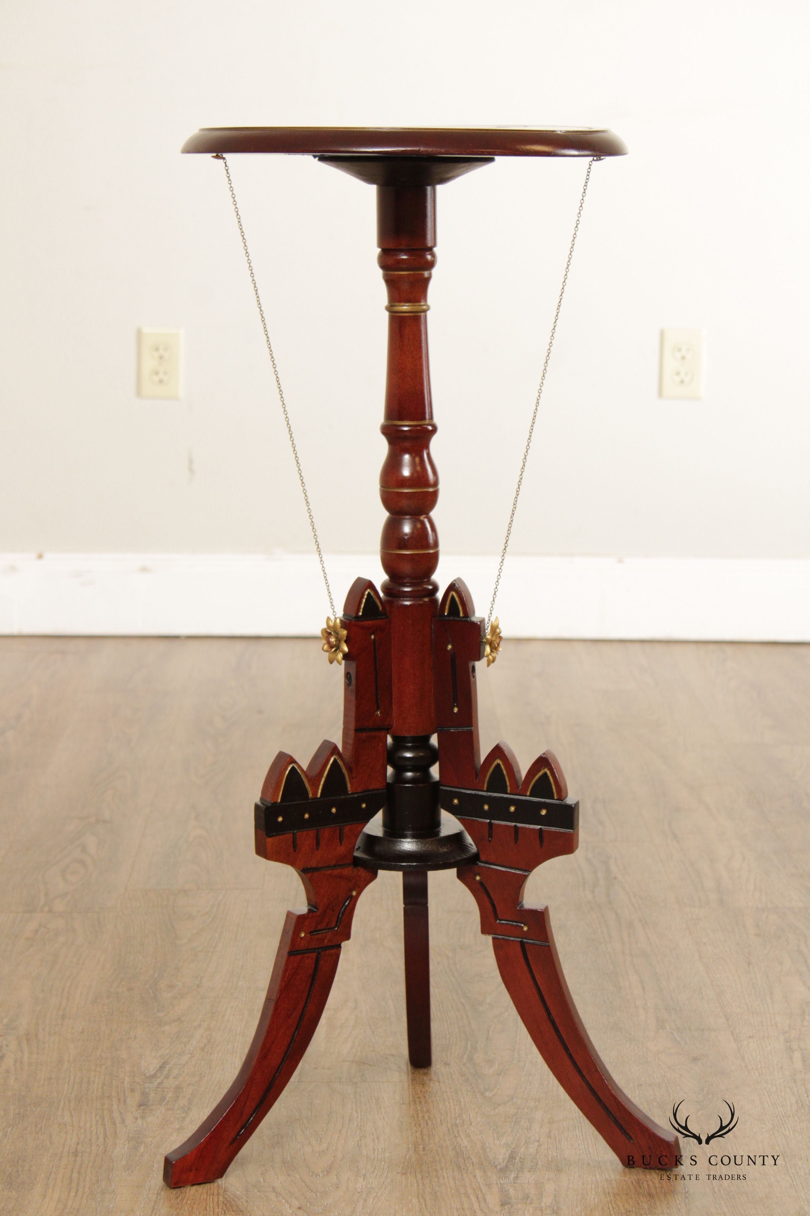 Eastlake Victorian Carved Mahogany Pedestal Plant Stand