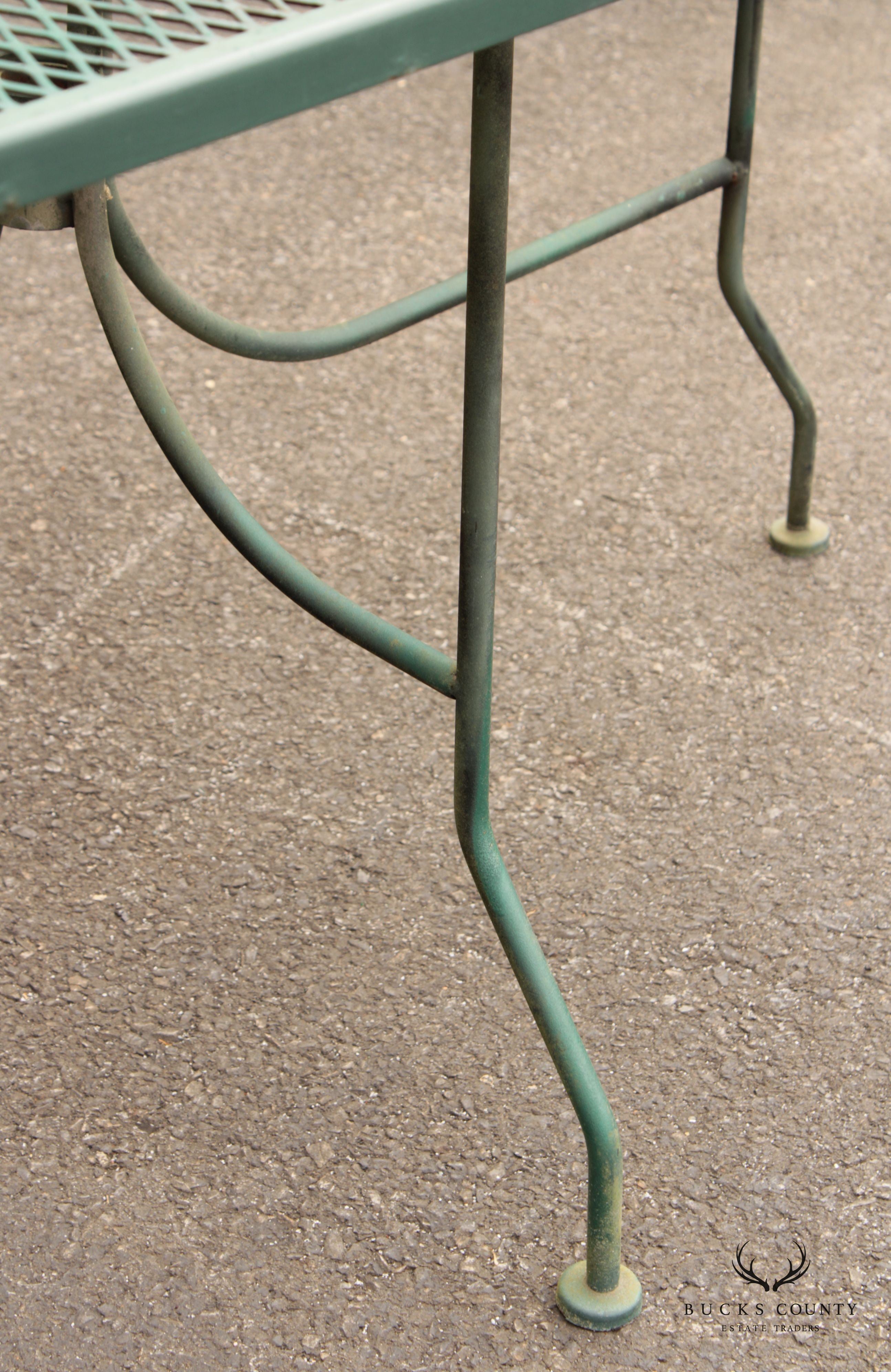 Mid Century Vintage Oval Wrought Iron Patio Garden Dining Table