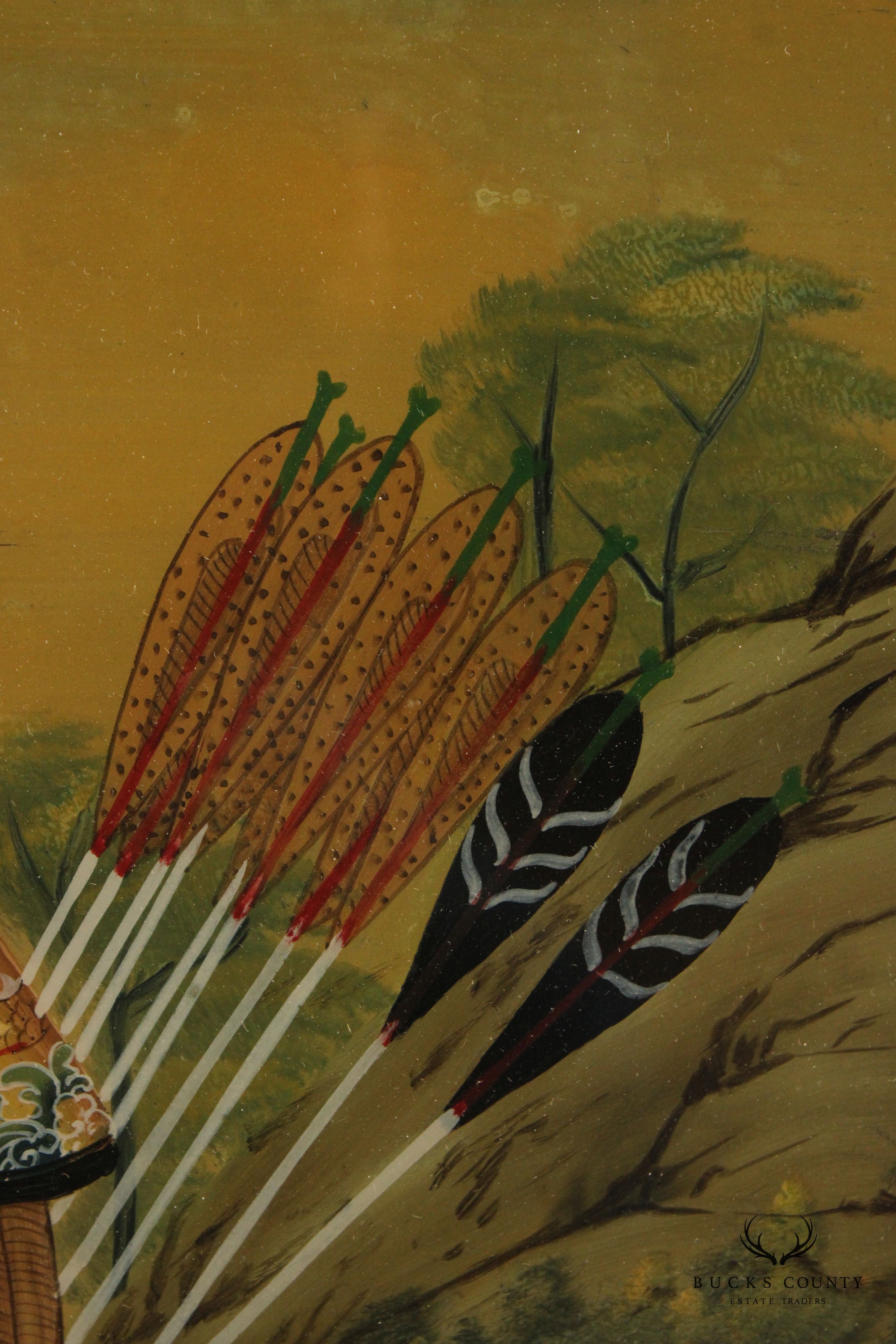 Chinese 'The Qianlong Emperor in Ceremonial Armor on Horseback' Reverse Portrait Portrait, After Giuseppe Castiglione