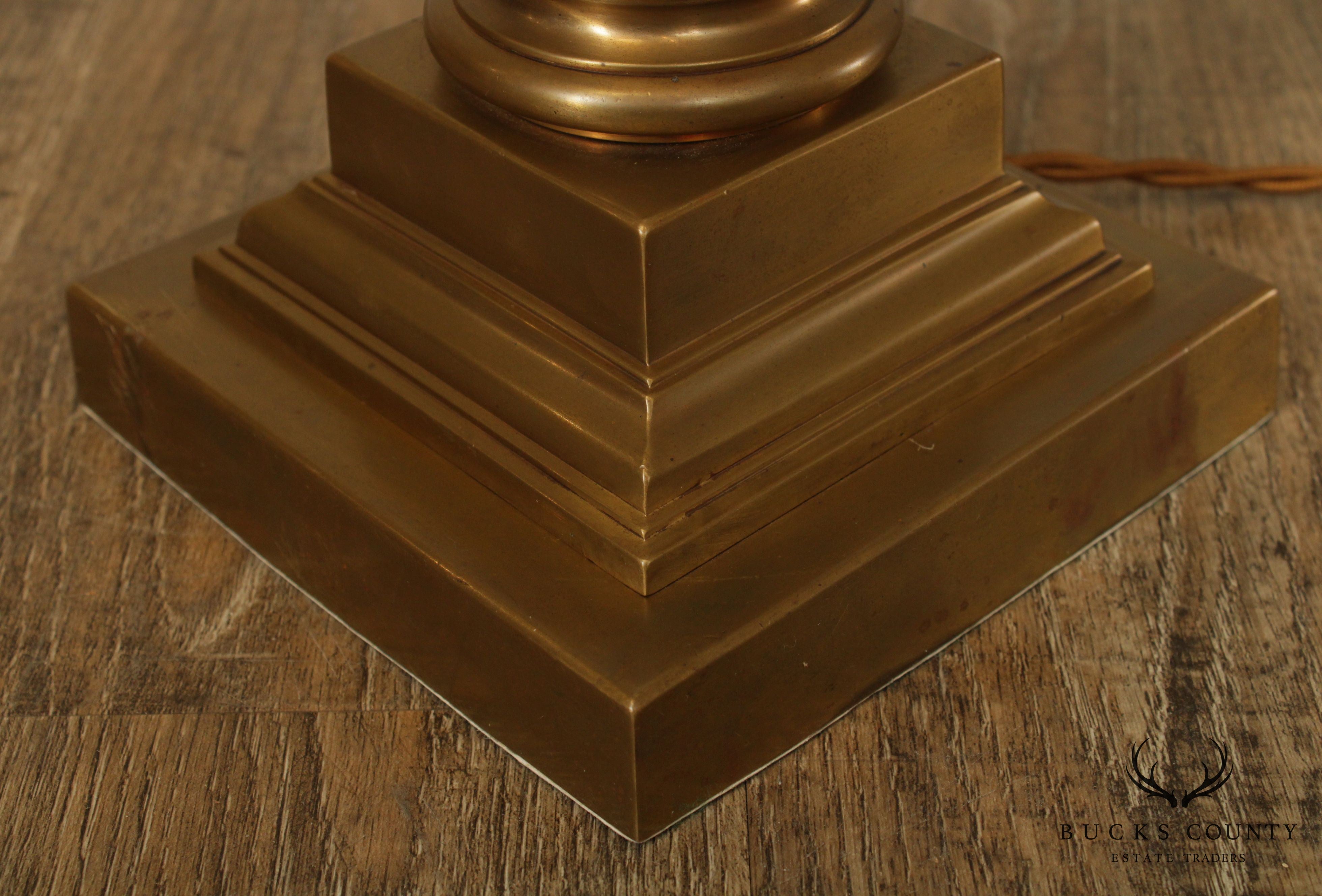 Vintage Cut Crystal Coronthian Column Table Lamp