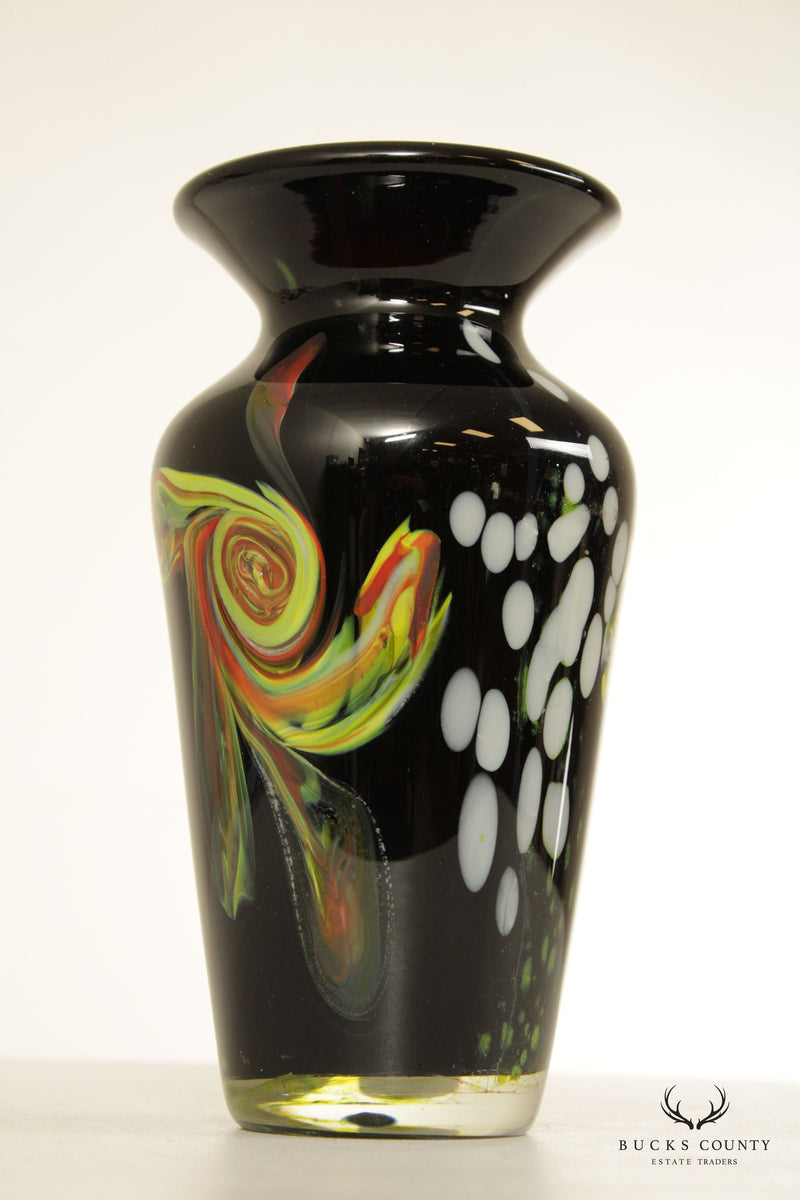 Vintage Modern Handblown Art Glass Vase