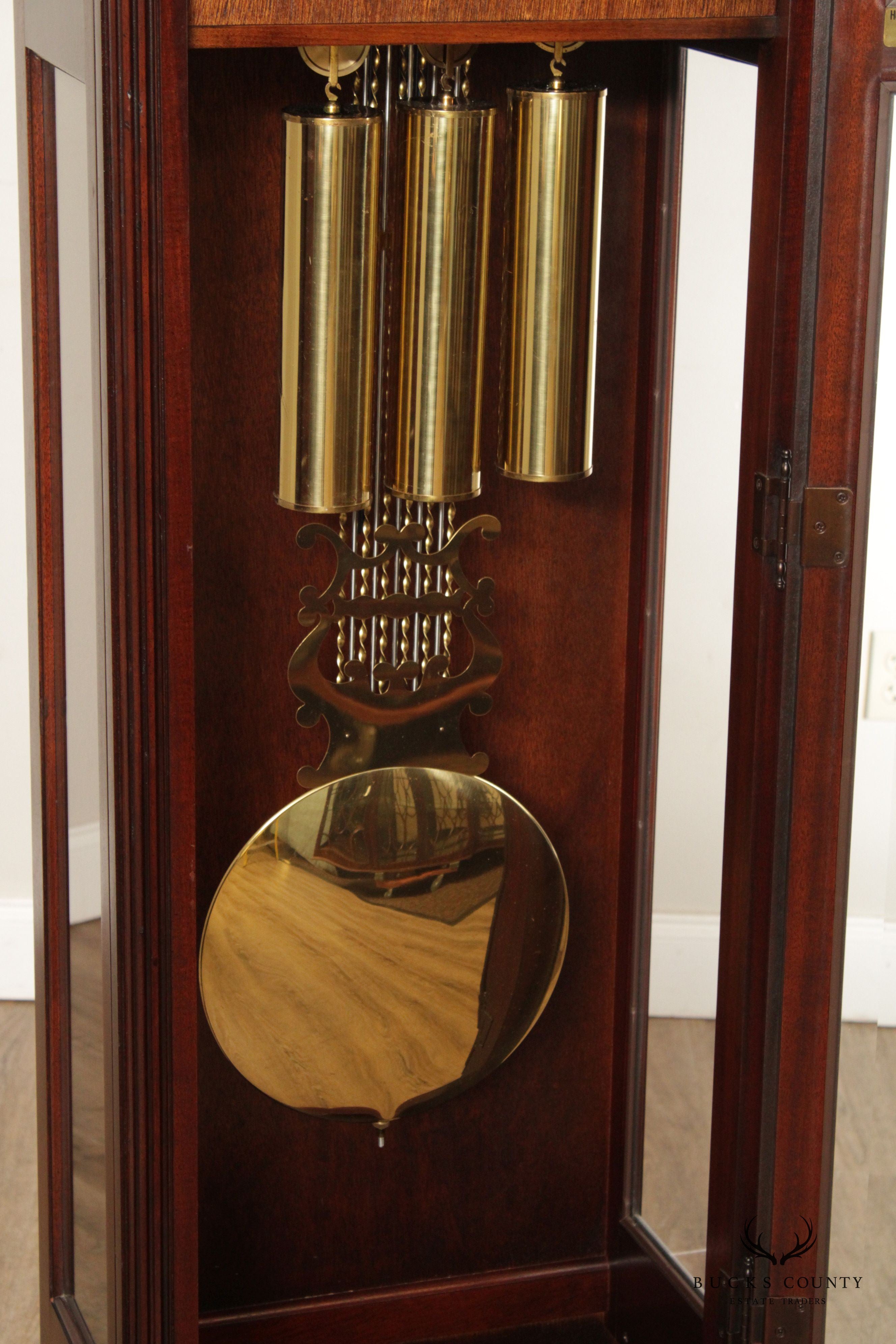 Howard Miller Federal Style Mahogany Inlaid Grandfather Clock