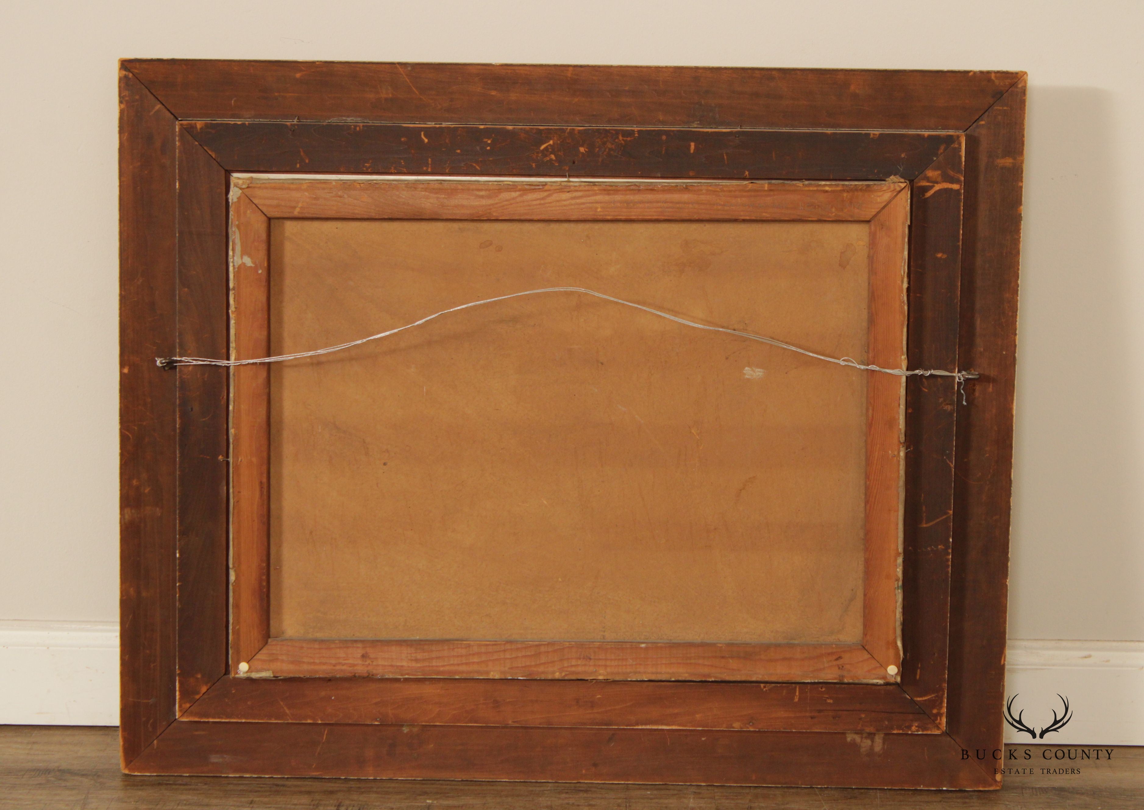 Antique German Village Original Oil Painting, by Eugen Kampf